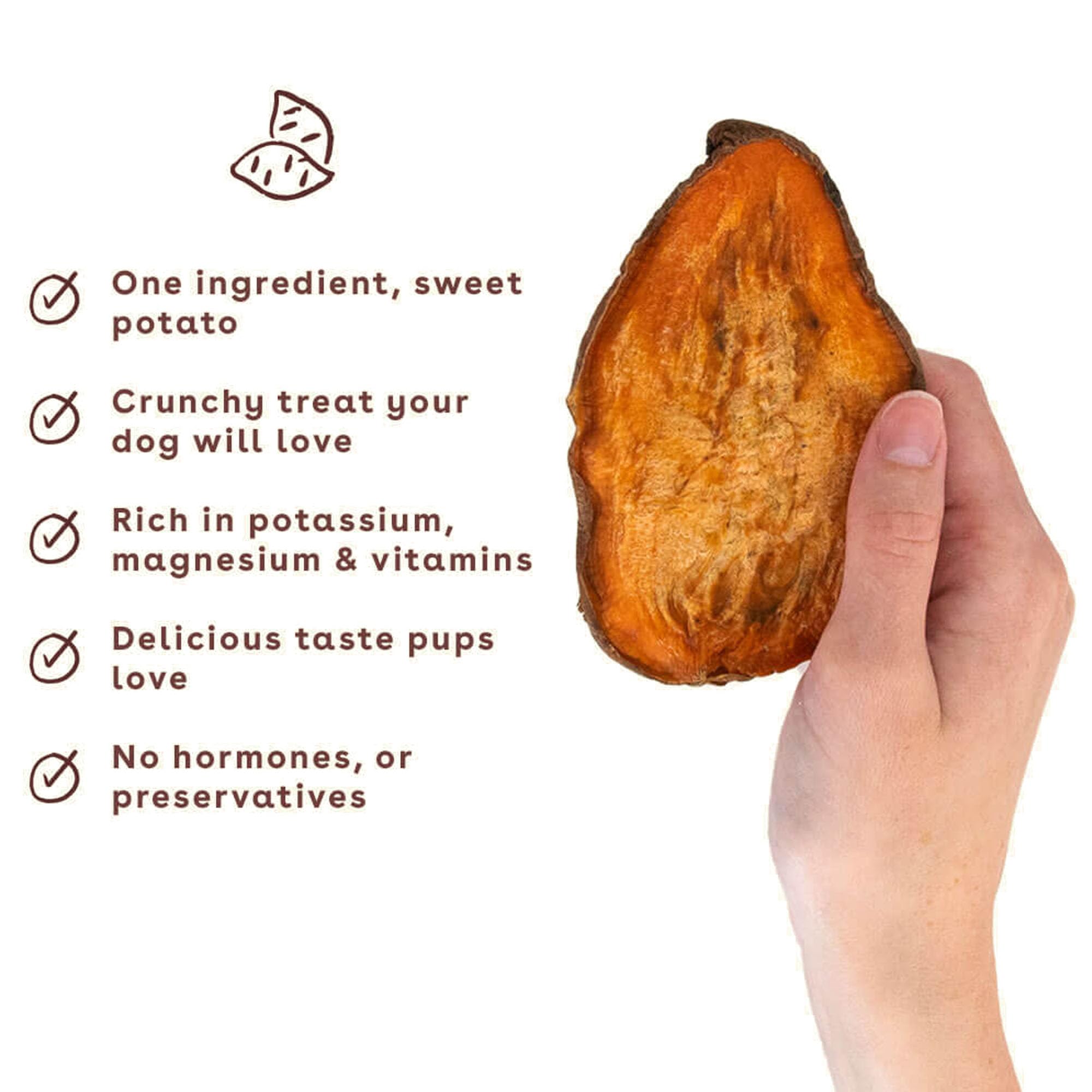 Pupford Sweet Potato Jerky Treats for Large & Small Dogs of All Ages | Made in USA, Single Ingredient & No Fillers | Dogs Love T