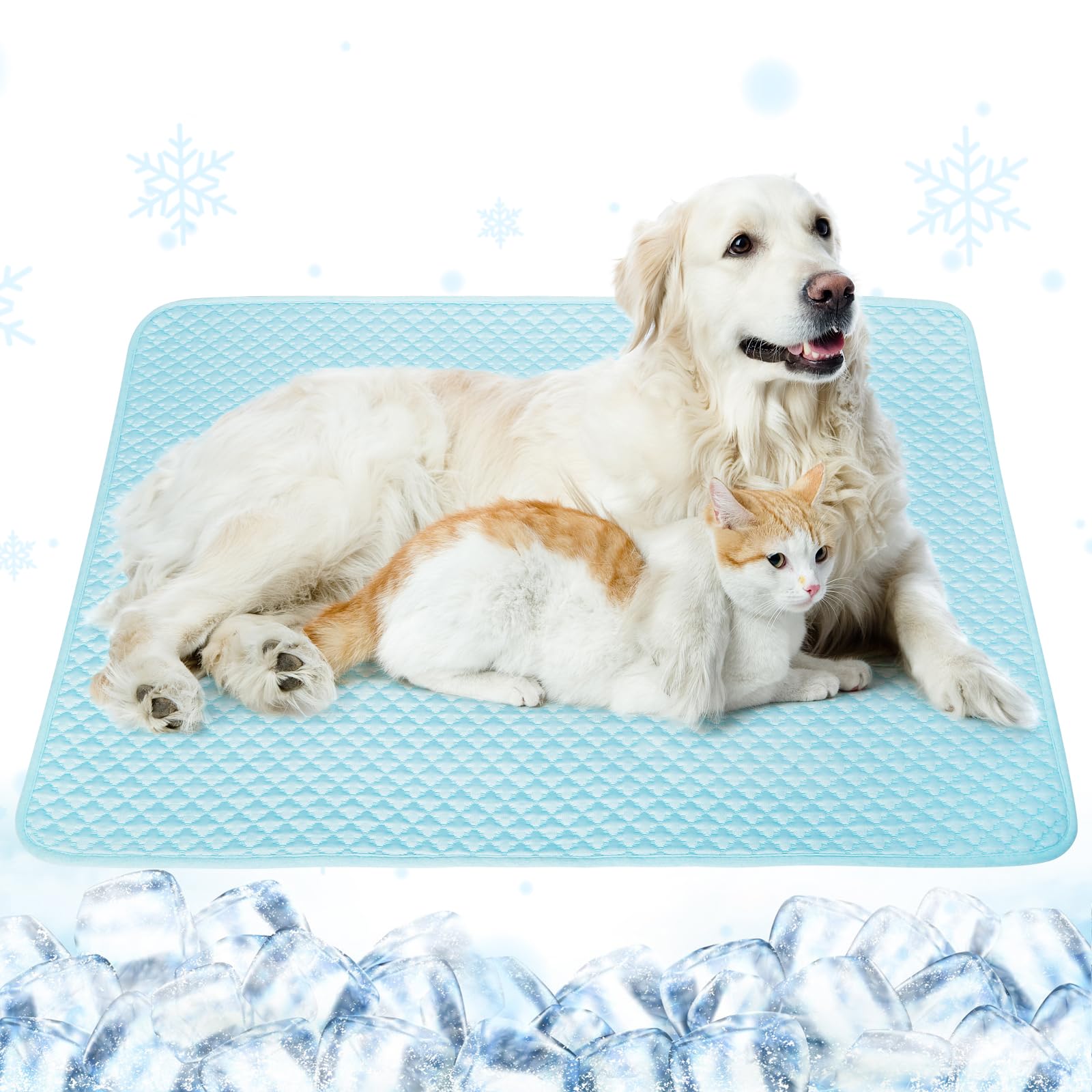 Subleer Upgraded Self-Cooling Dog Mat - Breathable Pet Cooling Pad For Dogs & Cats, Indoor & Outdoor Use, Washable Cooling Blank