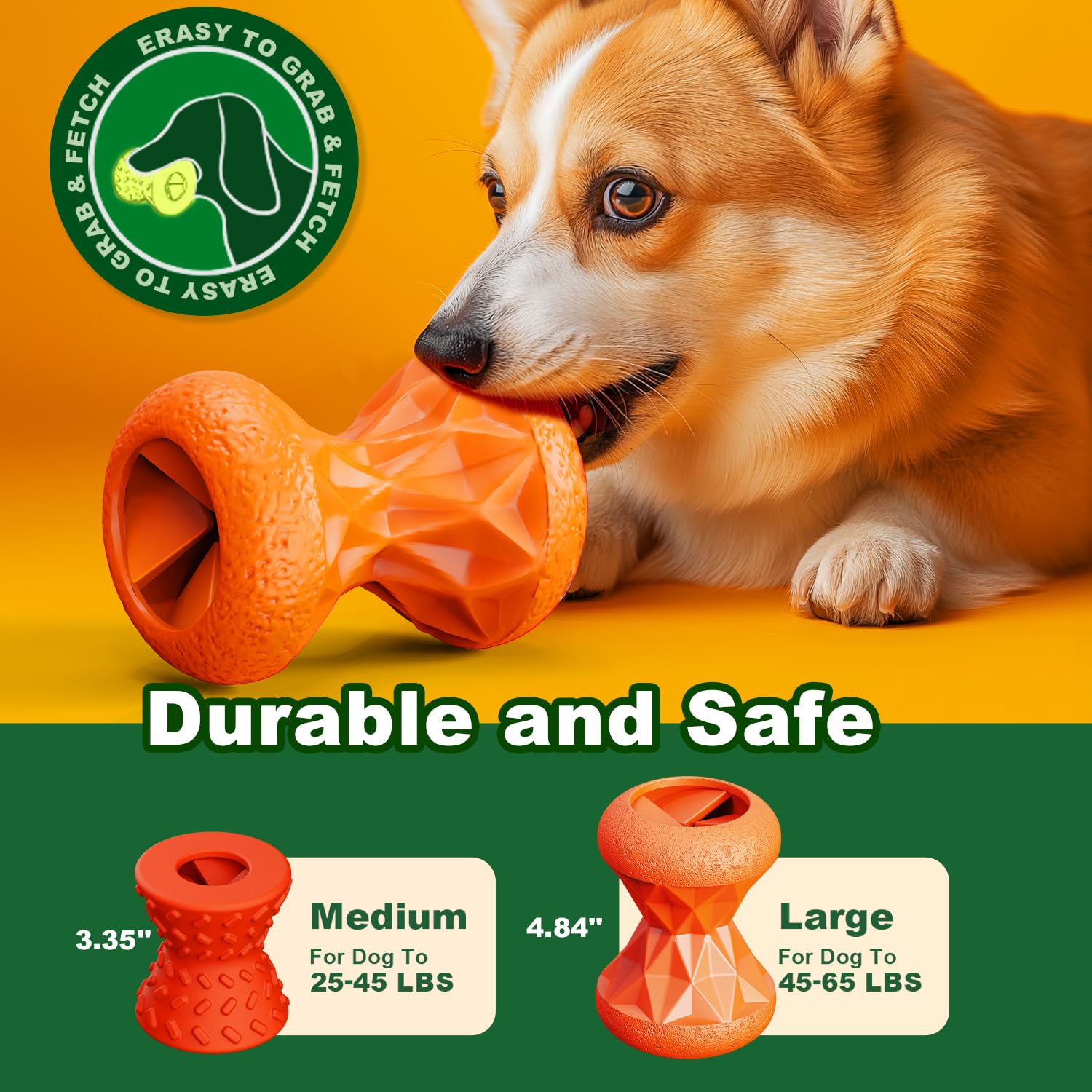 Doudele Rubber Dog Toys Treat Dispensing - Super Tough Treat Toys for Aggressive chewers Small, Medium and Large Dog Toys IQ Tra