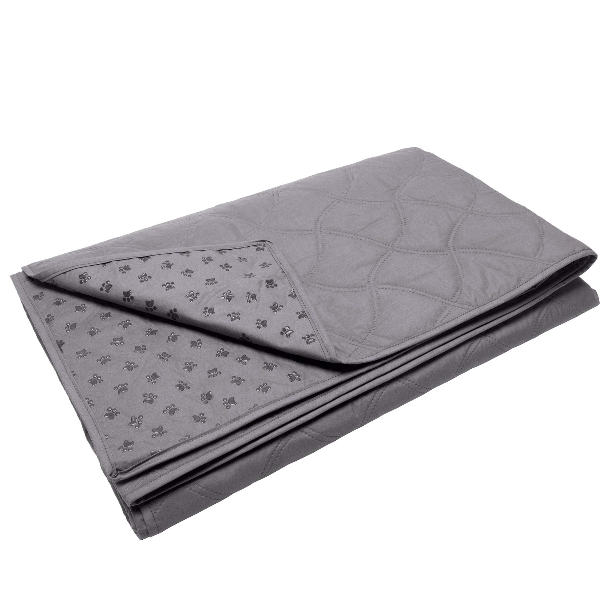 Furhaven Medium/Full Size Waterproof & Non Slip Quilted Twill Mattress Furniture Protector Cover, Washable - Gray, Medium/Full Size