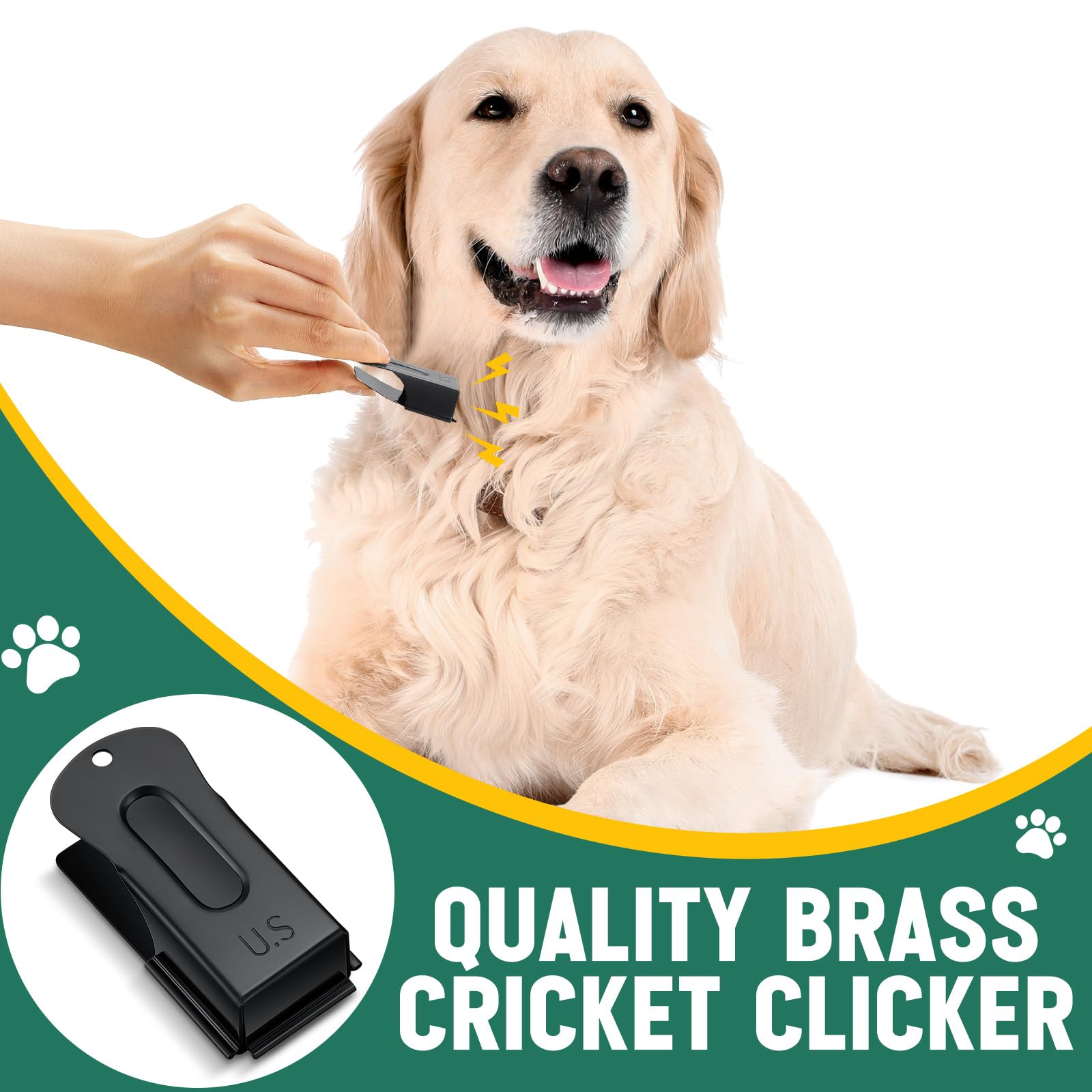 VercanMonth Brass Pet Training Clicker - 2 Pieces Metal Dog Clicker for Puppies & Cats - Black, Model YUM-VercanMonth-0527