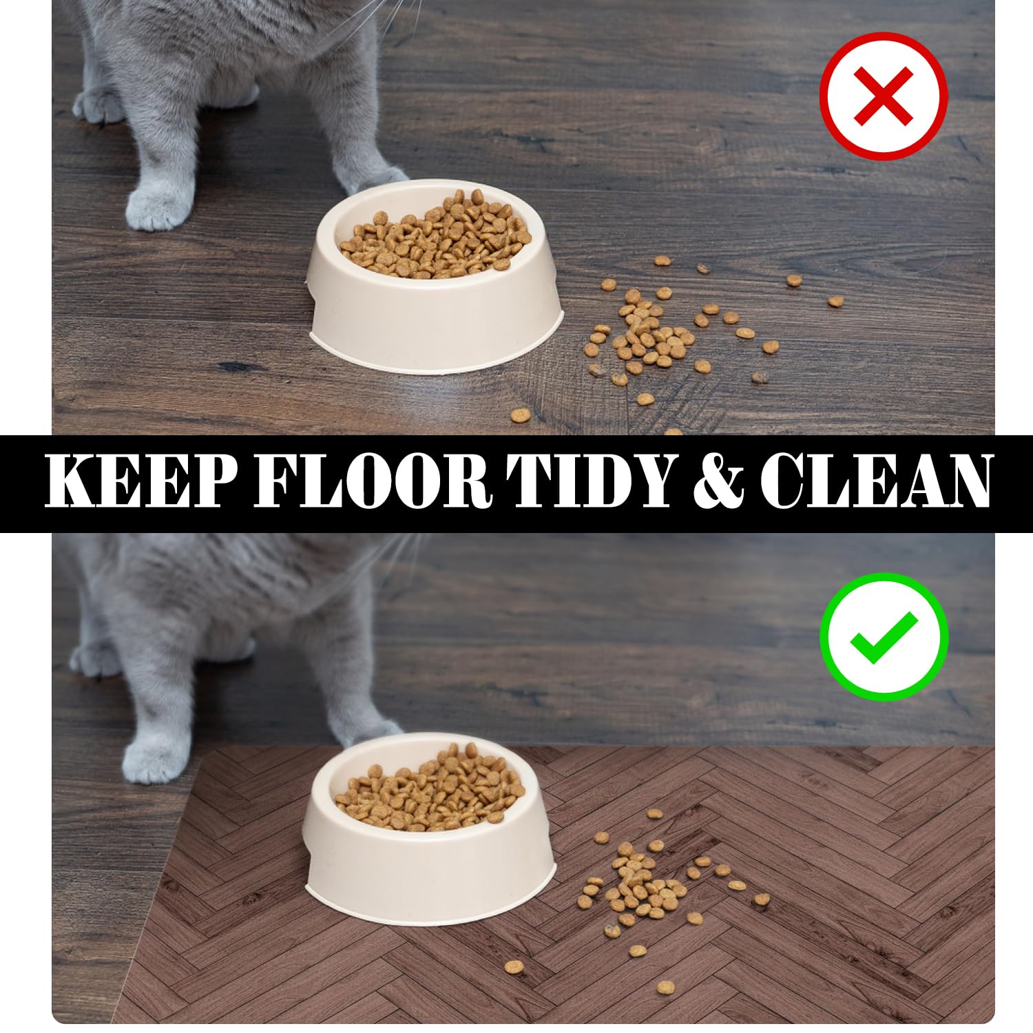Dog Food Mats for Floors Absorbent, Pet Cat Food Mat - Quick Dry Dog Bowl Mats for Food and Water