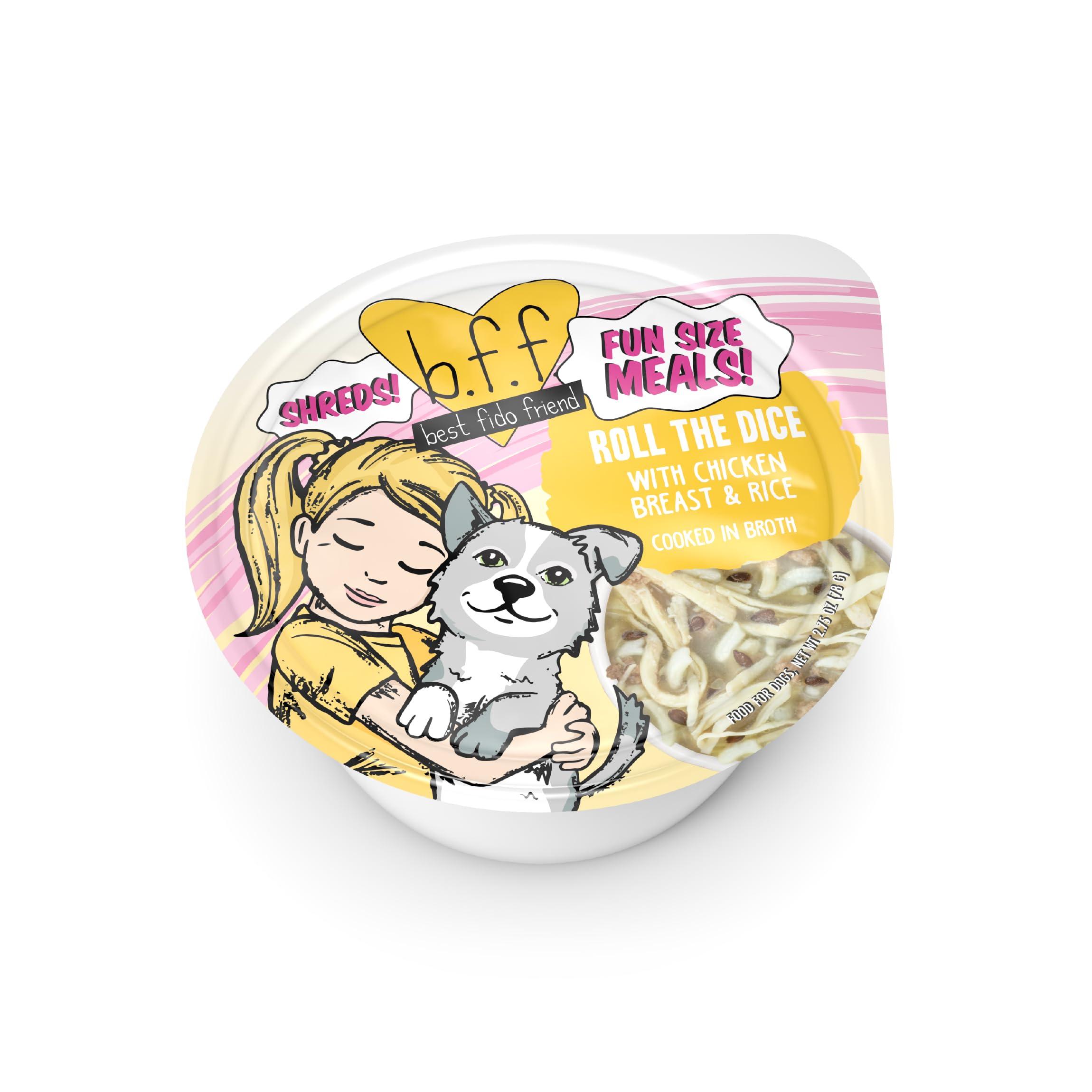Weruva Best Fido Friend Fun Size Meals for Dogs, Roll The Dice, 2.75oz Cup, Pack of 12
