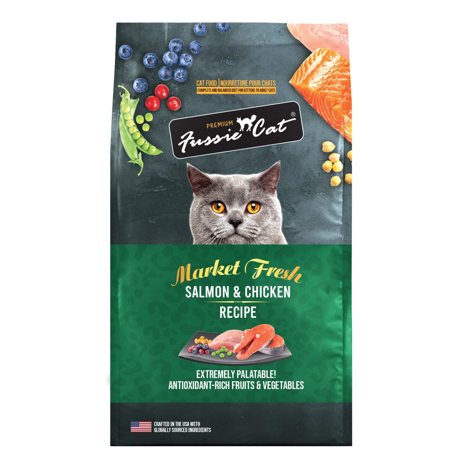 Fussie Cat Market Fresh Salmon & Chicken Recipe, Dry Cat Food, 10lb Bag