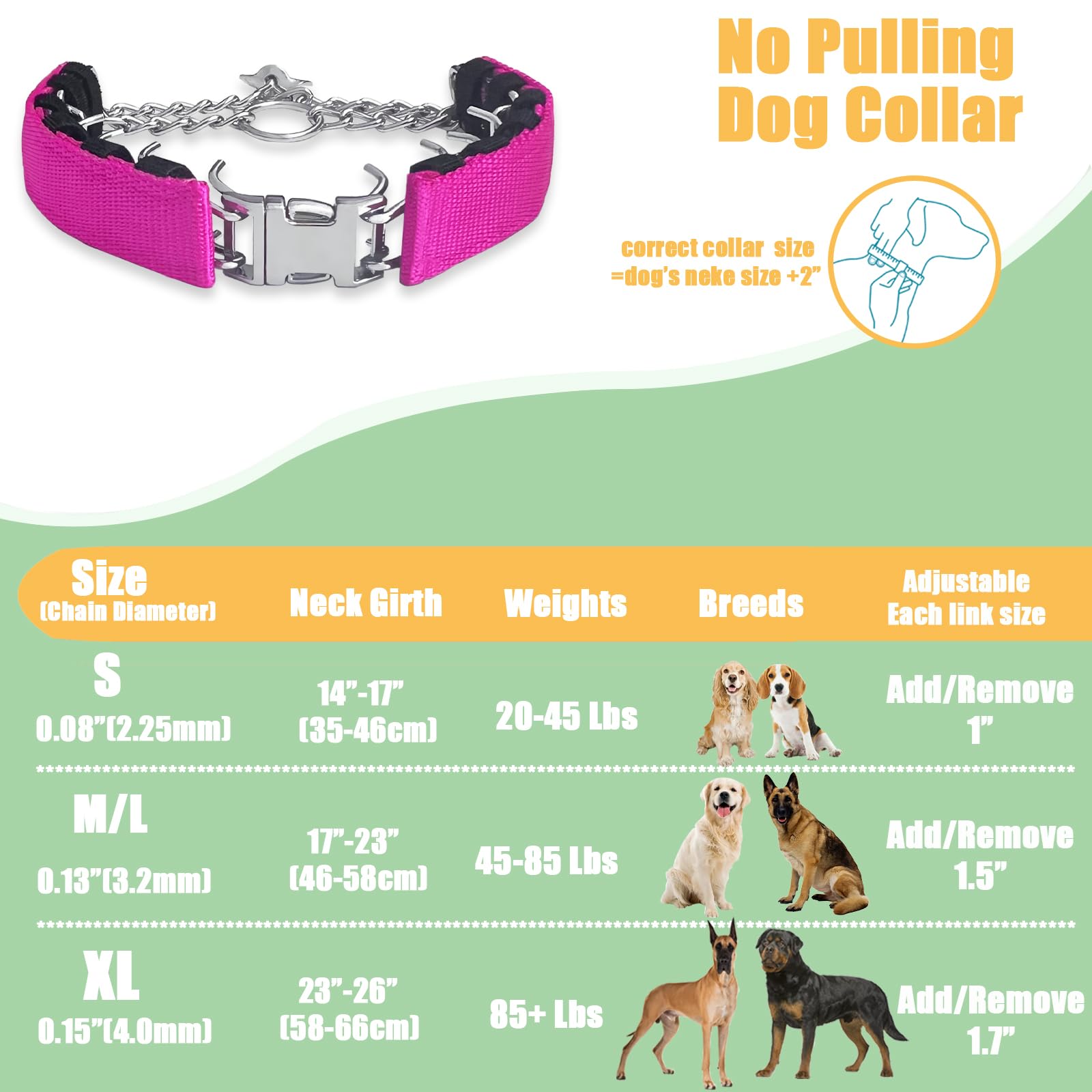 Dog No Pull Collar With Quick Release Buckle For Small Medium Large Dogs, Adjustable Collar With Nylon Cover