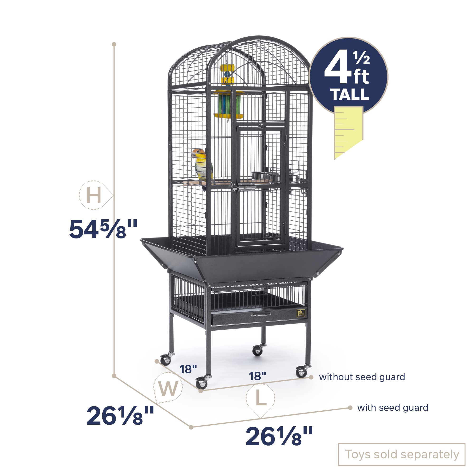 Prevue Pet Products 34511 Dometop Bird Cage, Small, Black Hammertone