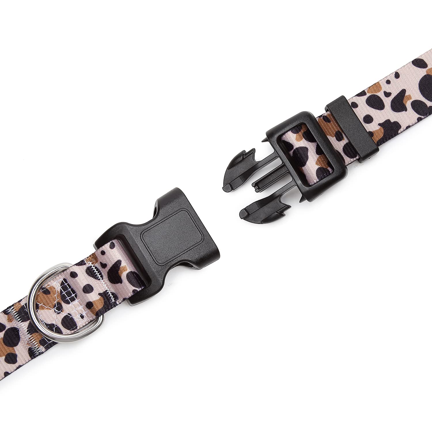 Mercano Adjustable Dog Collar - Special Design Patterns, Soft Nylon Comfortable Durable Pet Collar For Small Medium Large Dogs (L, Leopard)