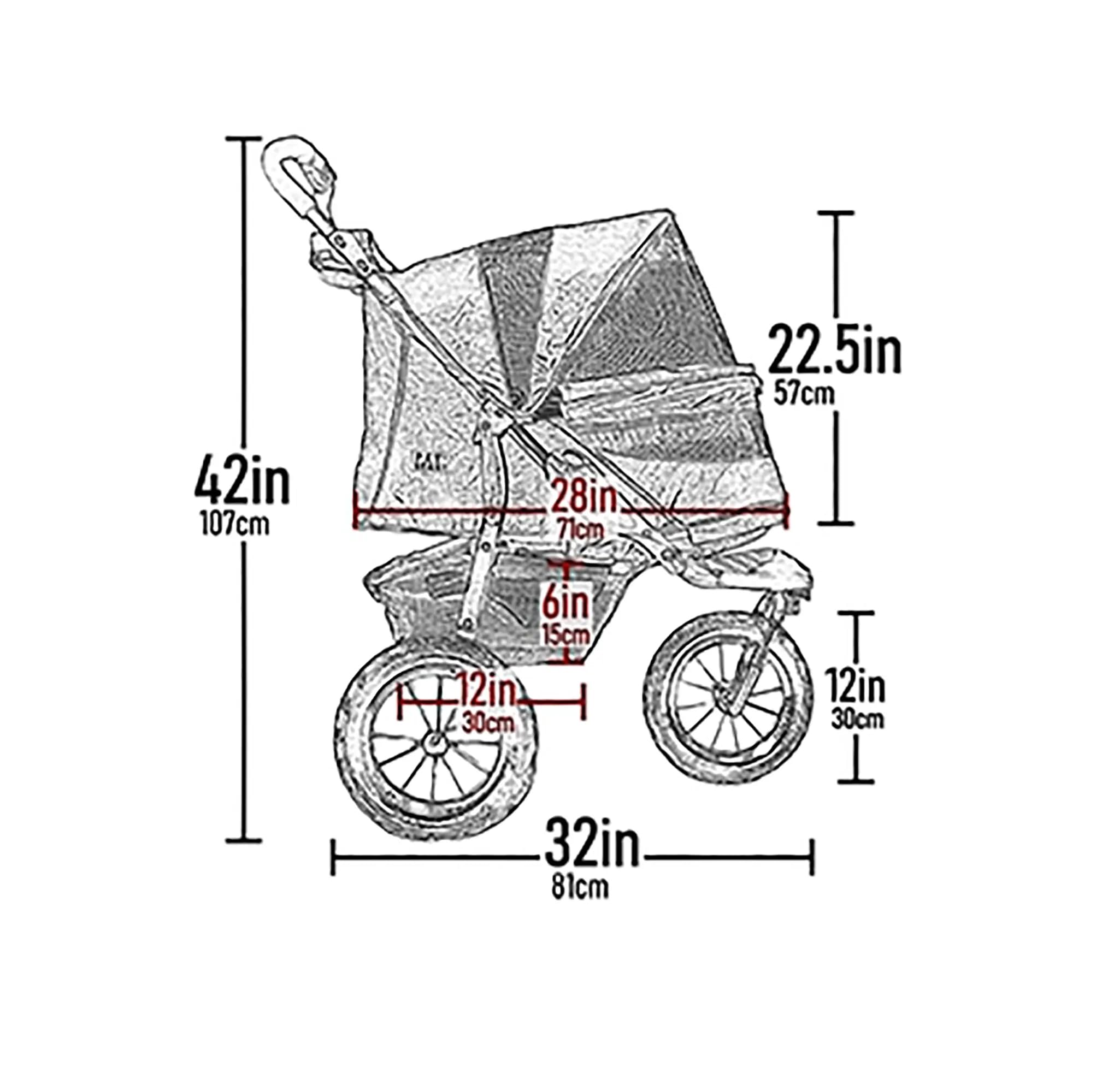 Pet Gear No-Zip Push Button Pet Stroller For Cats/Dogs, Zipperless Entry, Easy One-Hand Fold, Gel-Filled Tires, Plush Pad + Weat