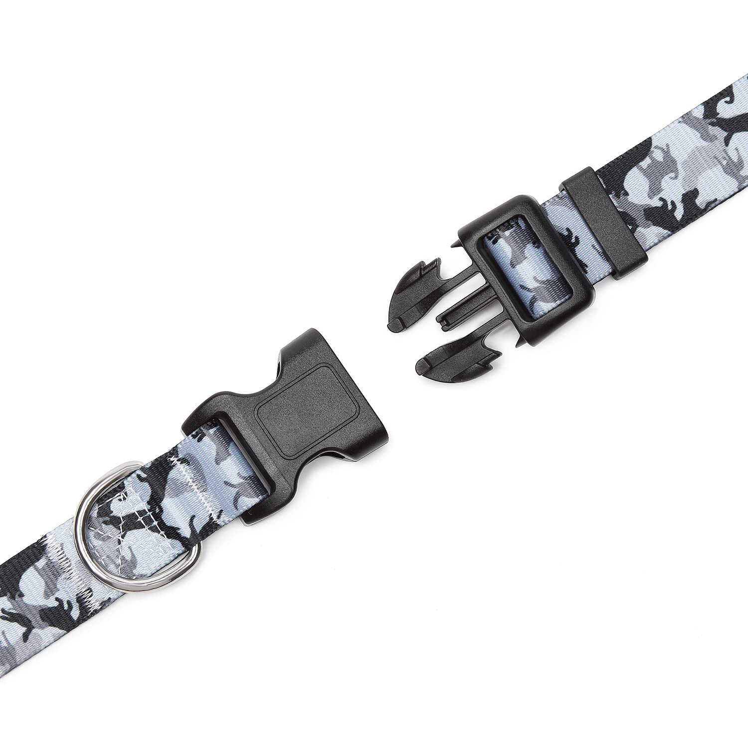 Mercano Adjustable Dog Collar - Special Design Patterns, Soft Nylon Comfortable Durable Pet Collar For Small Medium Large Dogs (S, Dog Camouflage Grey)