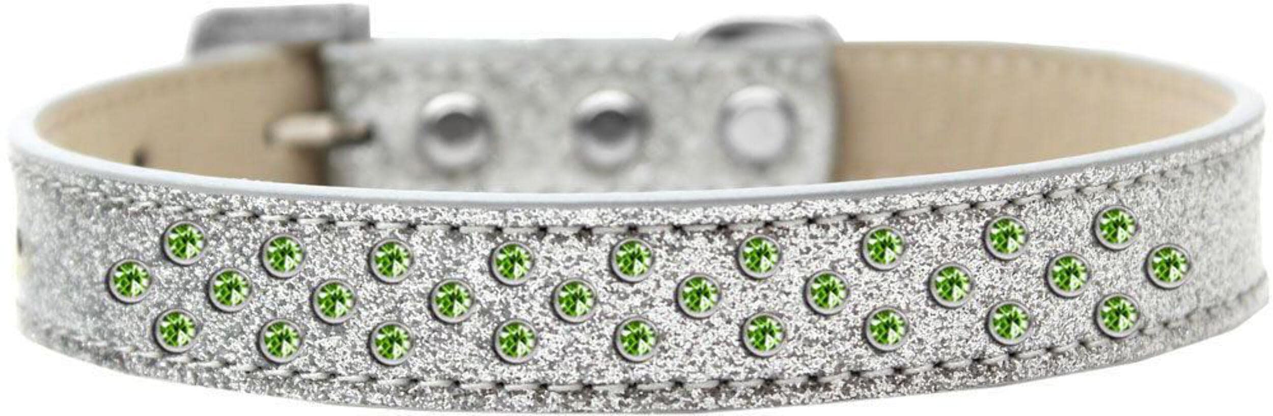 Mirage Pet Products Sprinkles Ice Cream Dog Collar with Lime Green Crystals, Size 16, Purple