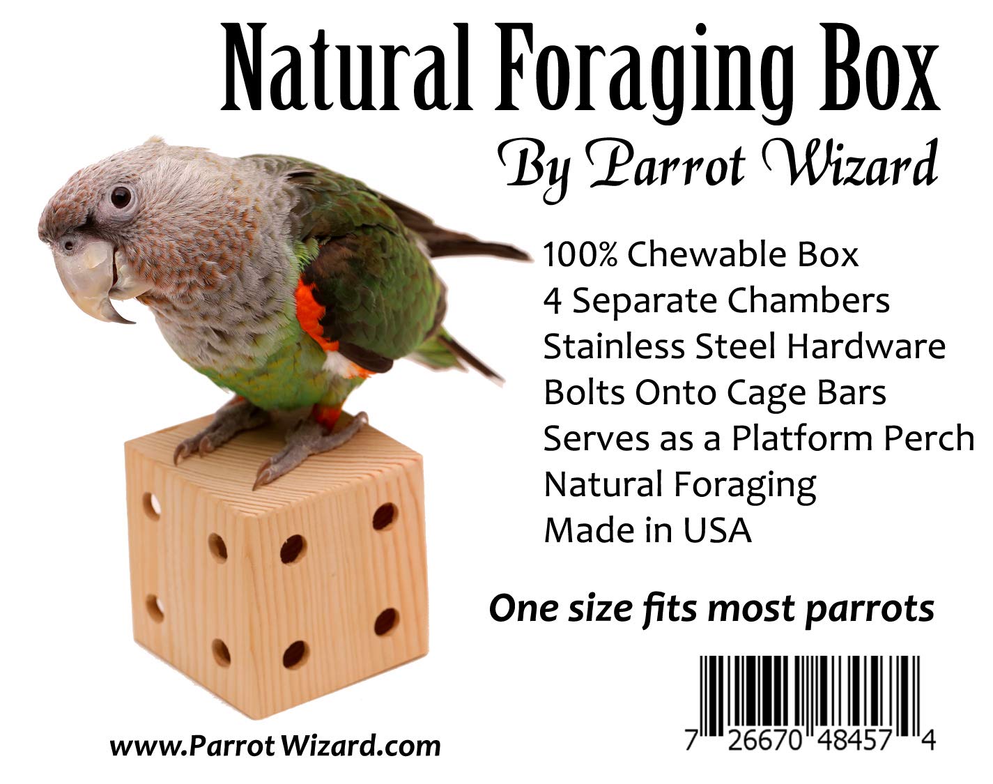 Natural Foraging Box Toy for Parrots