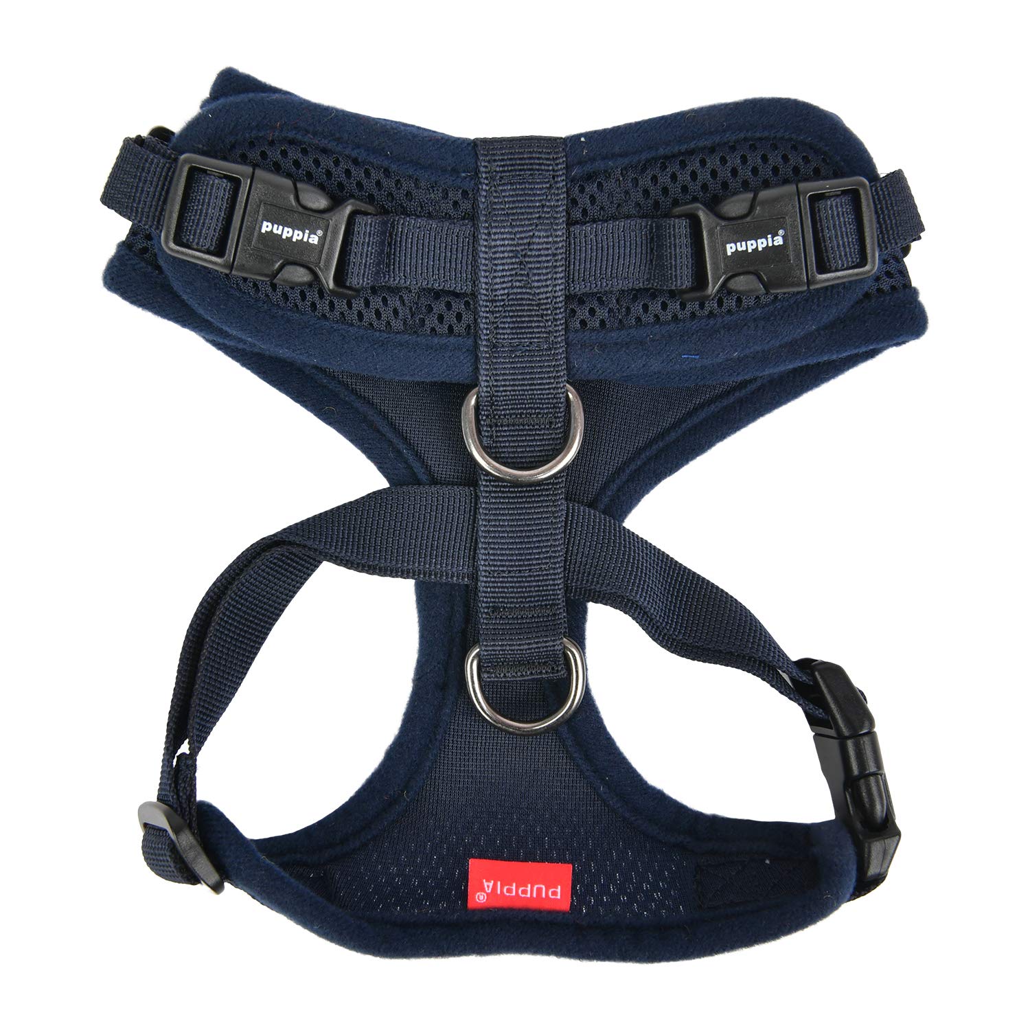 Authentic Puppia Ritefit Harness With Adjustable Neck, Navy, Large