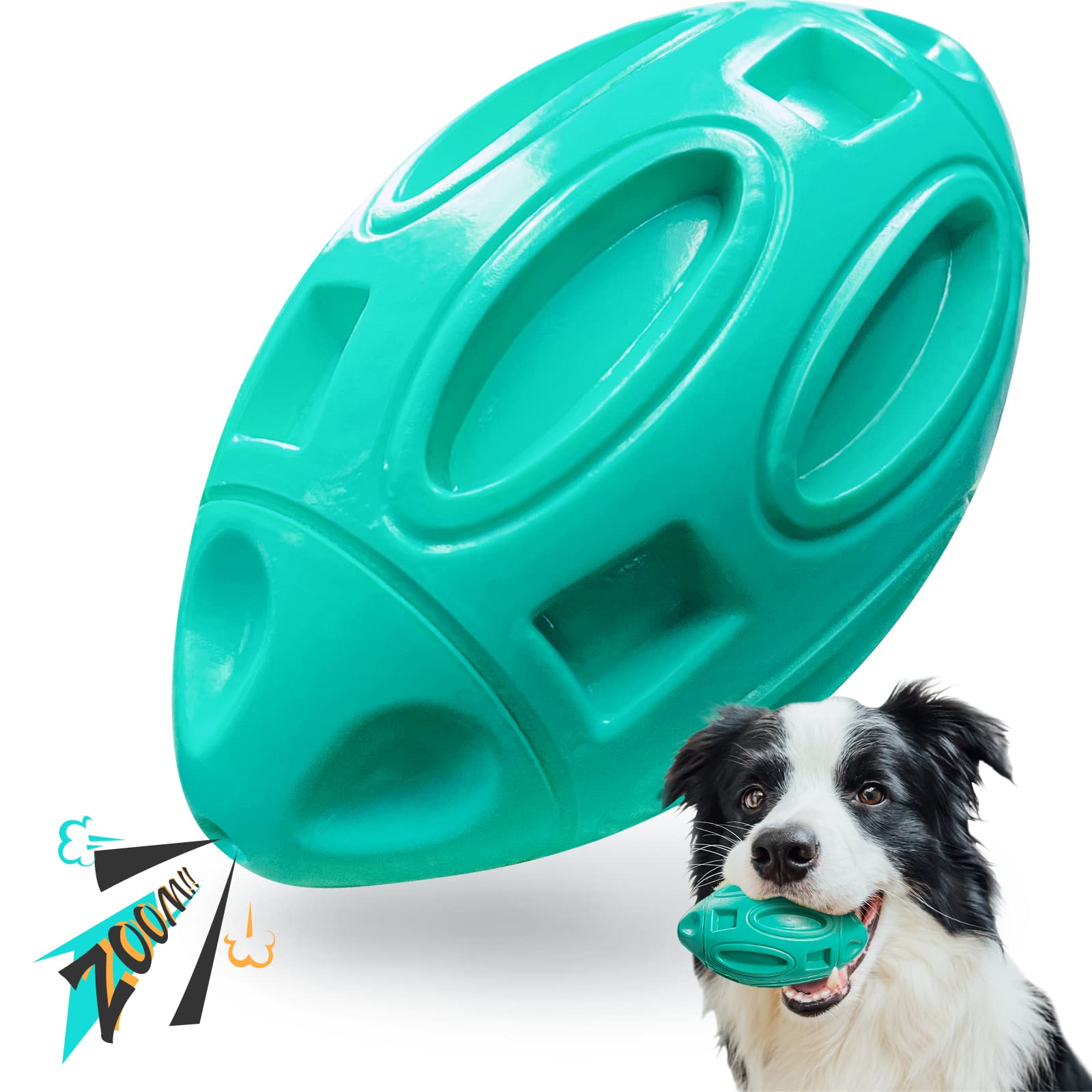 Eastblue Squeaky Dog Toys For Aggressive Chewers: Rubber Interactive Puppy Ball With Squeaker,Almost Indestructible Tough Durabl