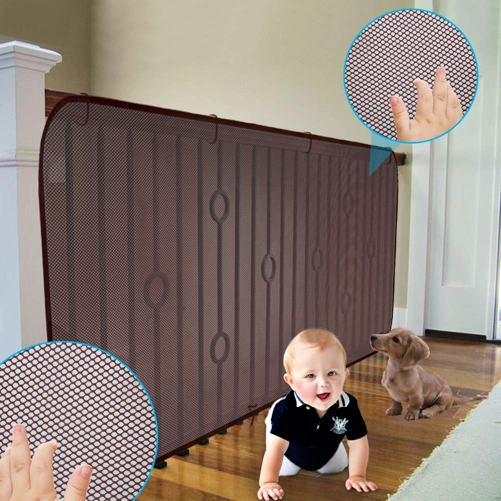 Adsoner Child Safety Net - 10ft L x 2.5ft H, Balcony, Patios and Railing Stairs Netting, Safe Rail Net for Kids/Pet/Toy, Sturdy 