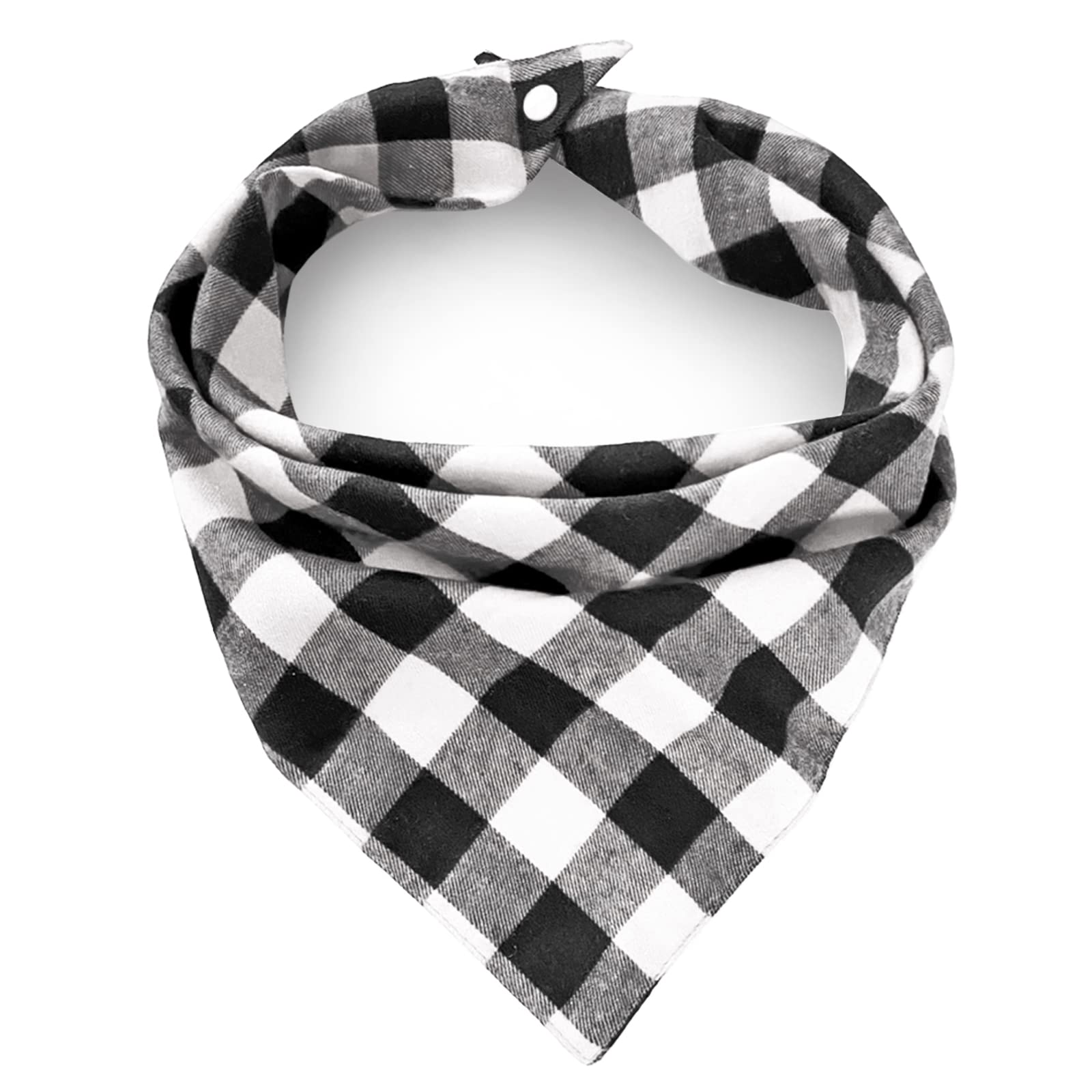 Christmas Plaid Dog Bandana With Button, Fall Dual Layer Scarf Soft Cotton Triangle Bib Girls And Boys Kerchief Adjustable Accessories For Small Medium Large Extra Large Dog Puppy Pet Cat