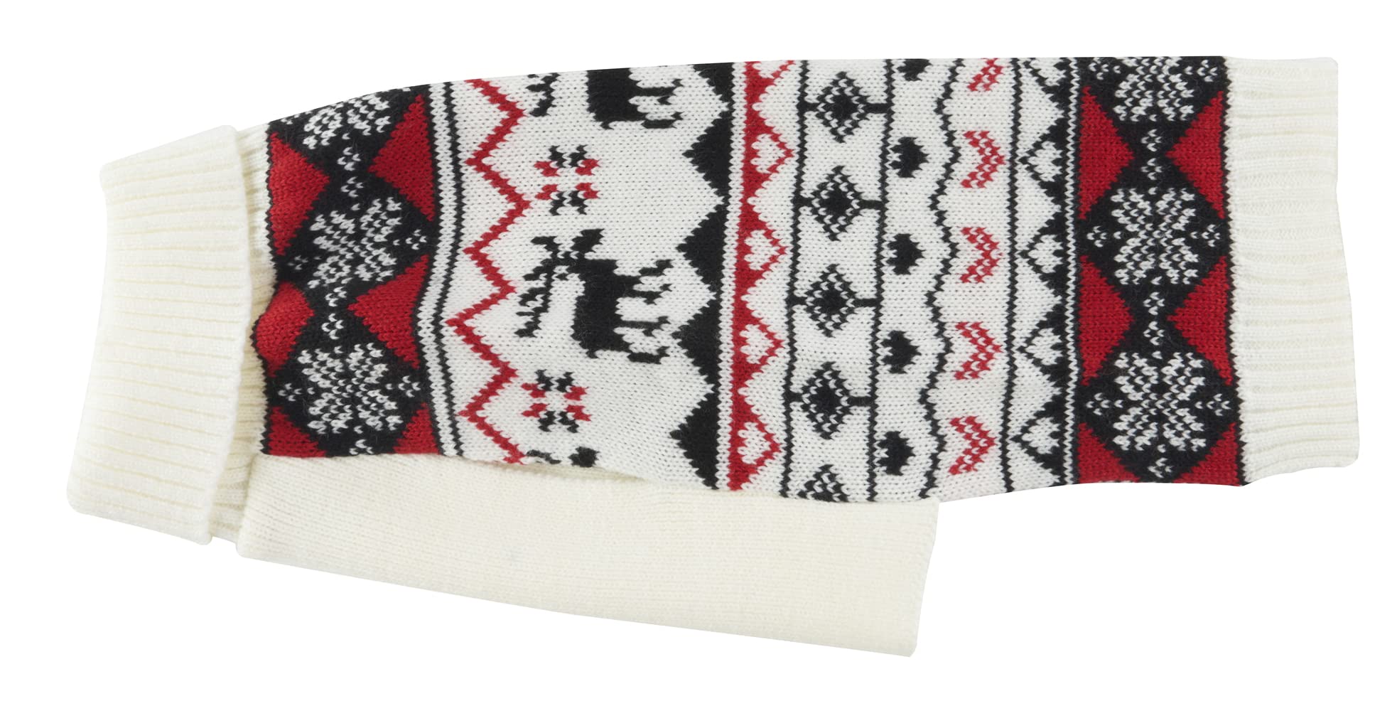 White Red Ugly Vintage Knit Reindeer Holiday Festive Christmas Dog Sweater For Small Dogs, Small (S) Back Length 12'