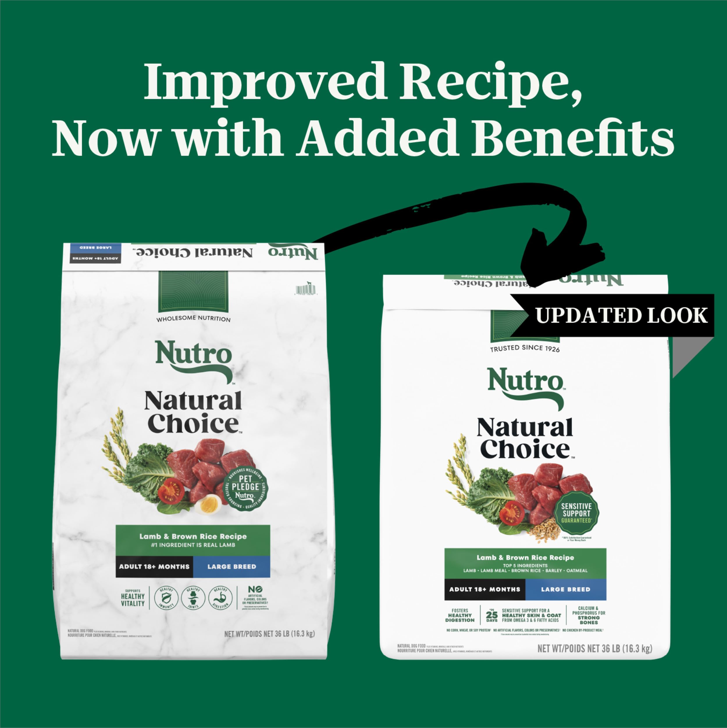 Nutro Natural Choice Adult Large Breed Dry Dog Food, Lamb and Brown Rice Recipe, 36 lbs.