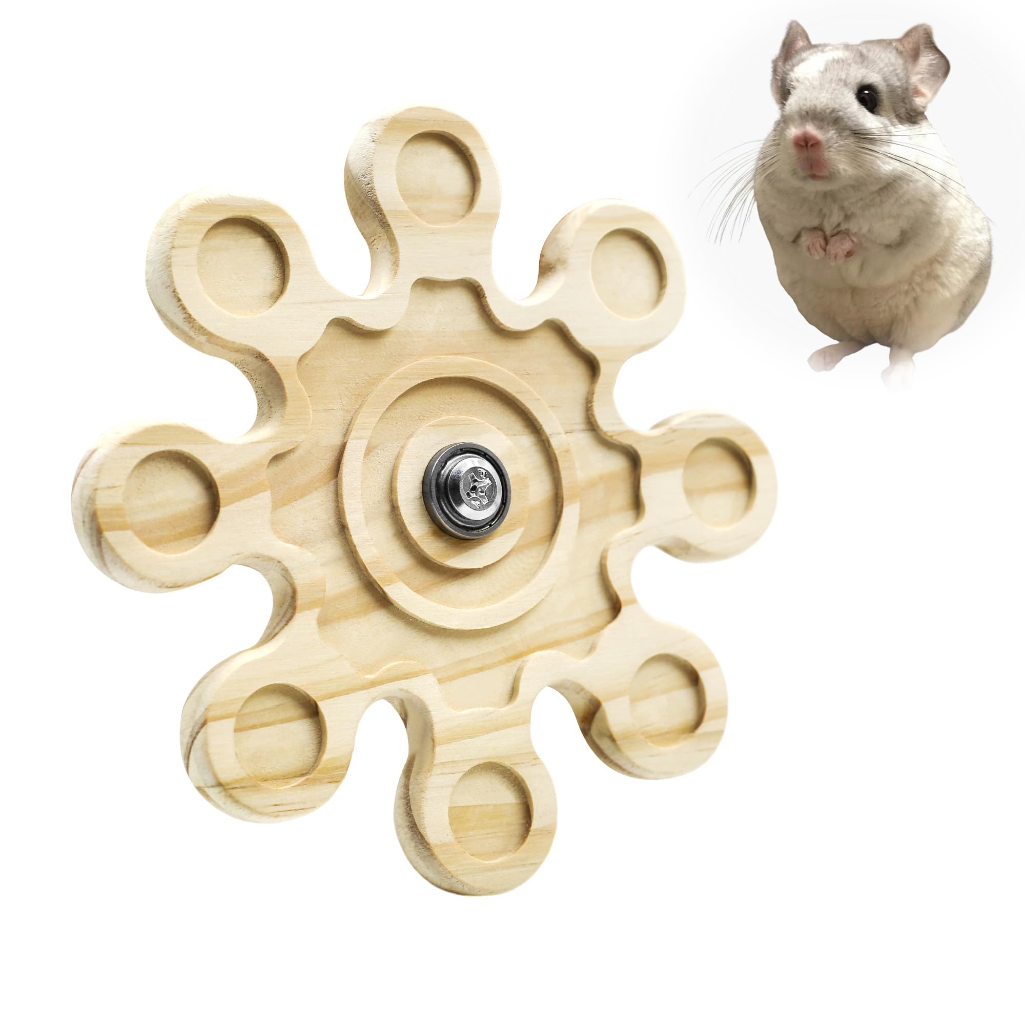 Chinchilla Chew Toys, Natural Wooden Rotating Teeth Grinding Toys, Hanging Chinchilla Cage Accessory And Hamster Exercise Chew T