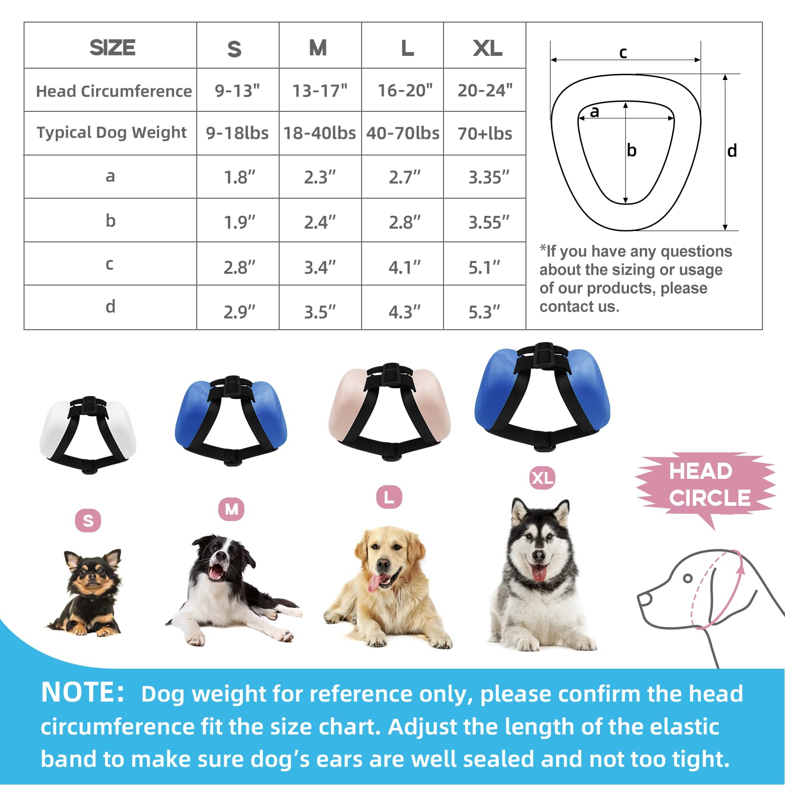 Deryep Dog Earmuffs For Hearing Protection 29Db Nrr Ear Muffs Noise Protection (Large, White)