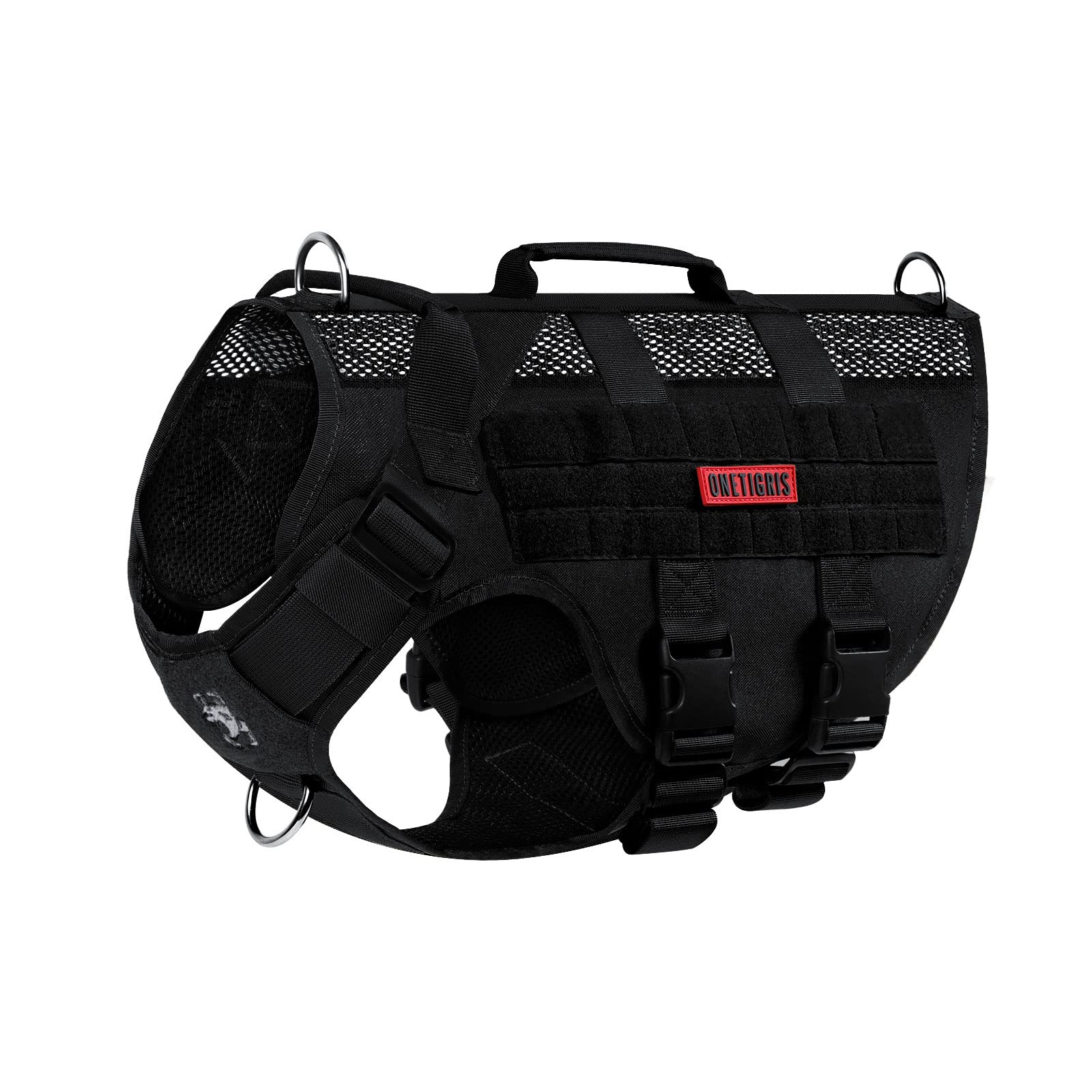 Onetigris No Pull Tactical Dog Harness For Medium Large Dog, Mesh Design Breathable Military Dog Molle Vests With Handles, Servi