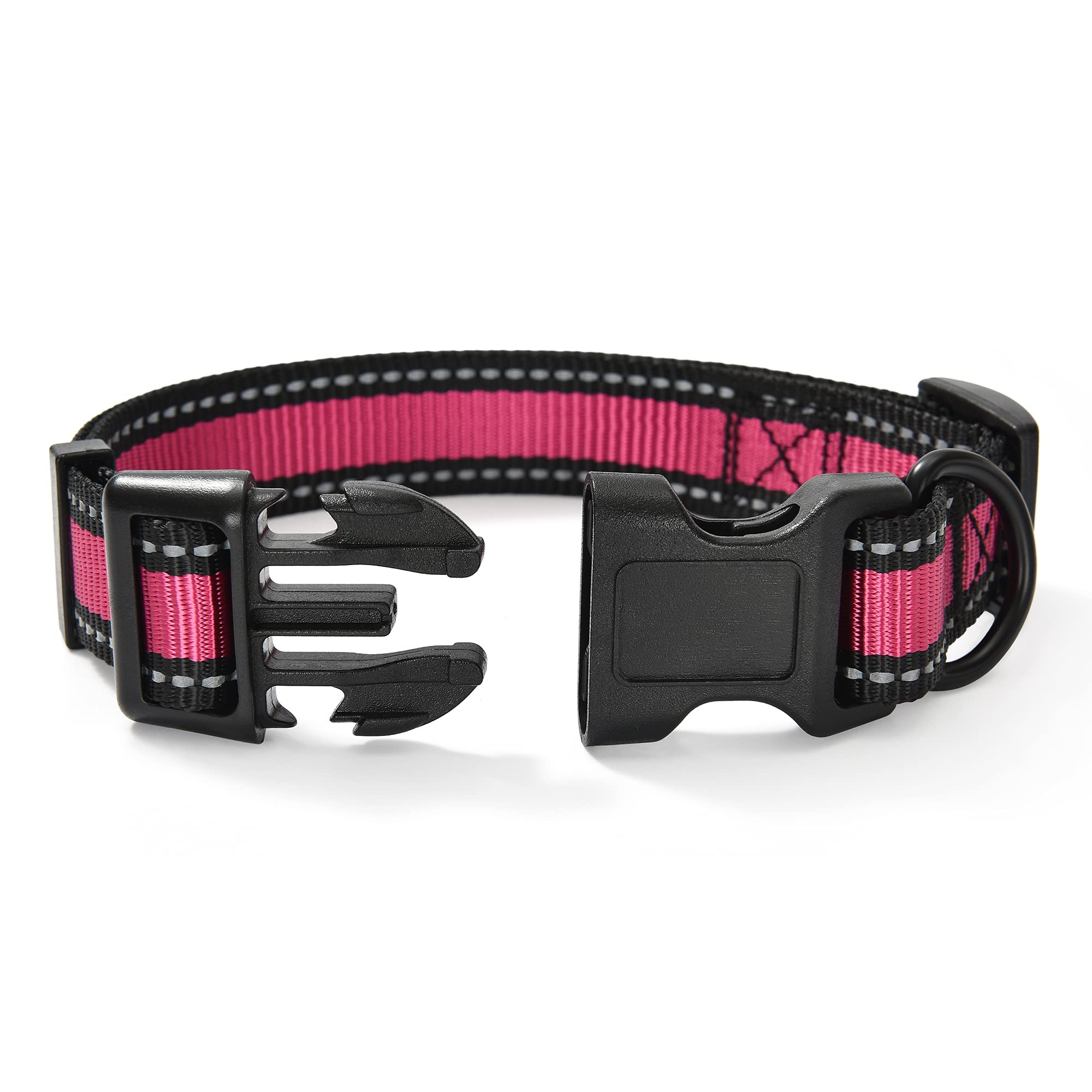 Mile High Life Dog Collar | Nylon Reflective Dog Collars | Light Weight Puppy Collars | Pink Dog Collars For Small Dogs (Pink, S