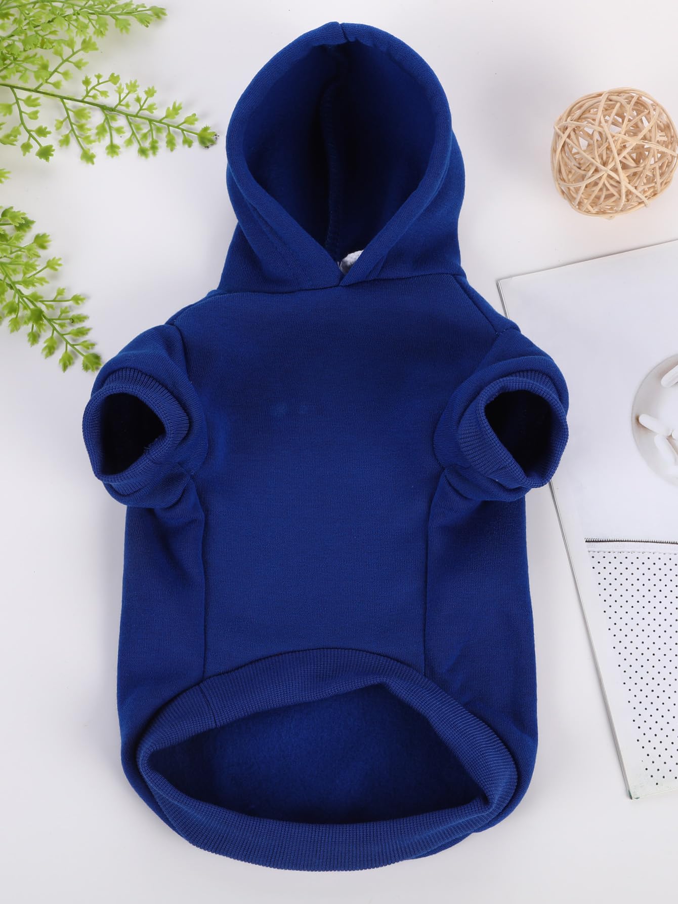 QWEEE Basic Dog & Cat Hoodie, Warm Jacket & Shirt for Puppy to Medium Sizes, Royal Blue XS