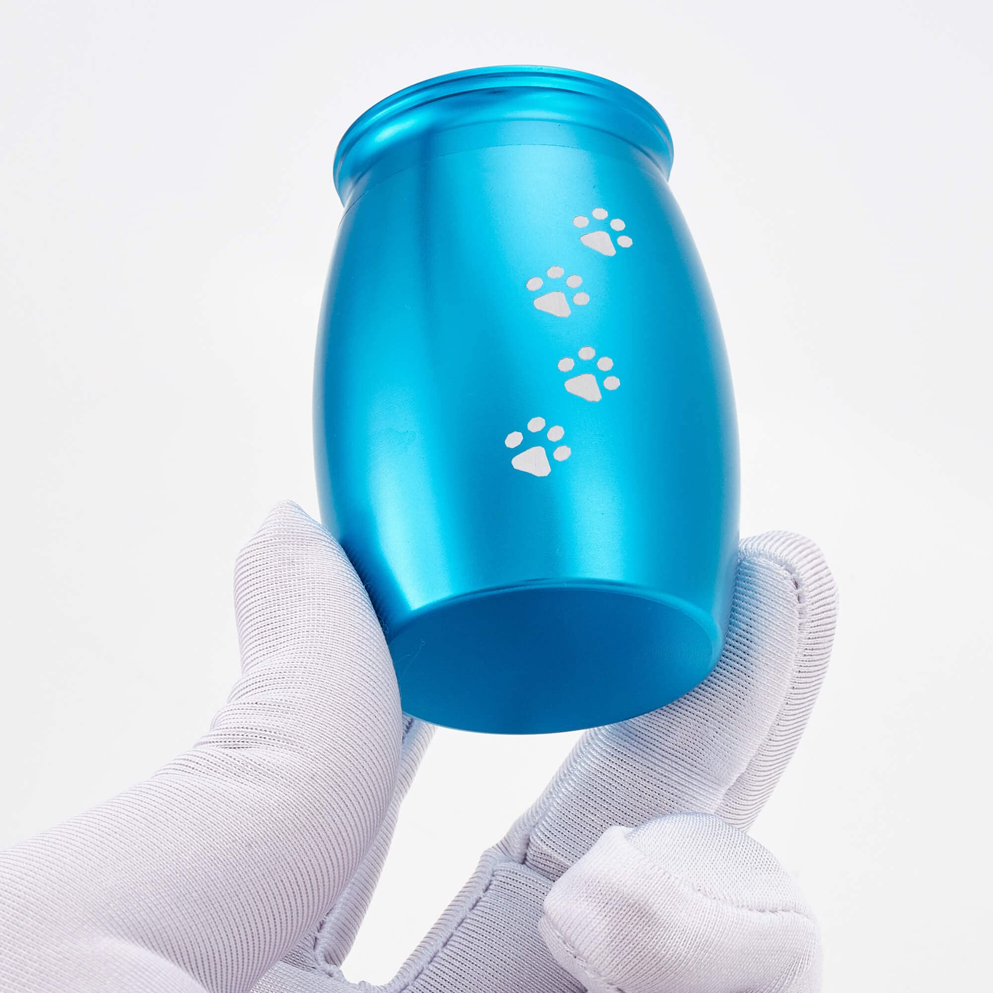 Lines Arte 2.67 Inches Small Pet Urns For Memorial Dog Ashes Or Cats Ashes,Mini Blue Pet Ashes Keepsake With Paw Print