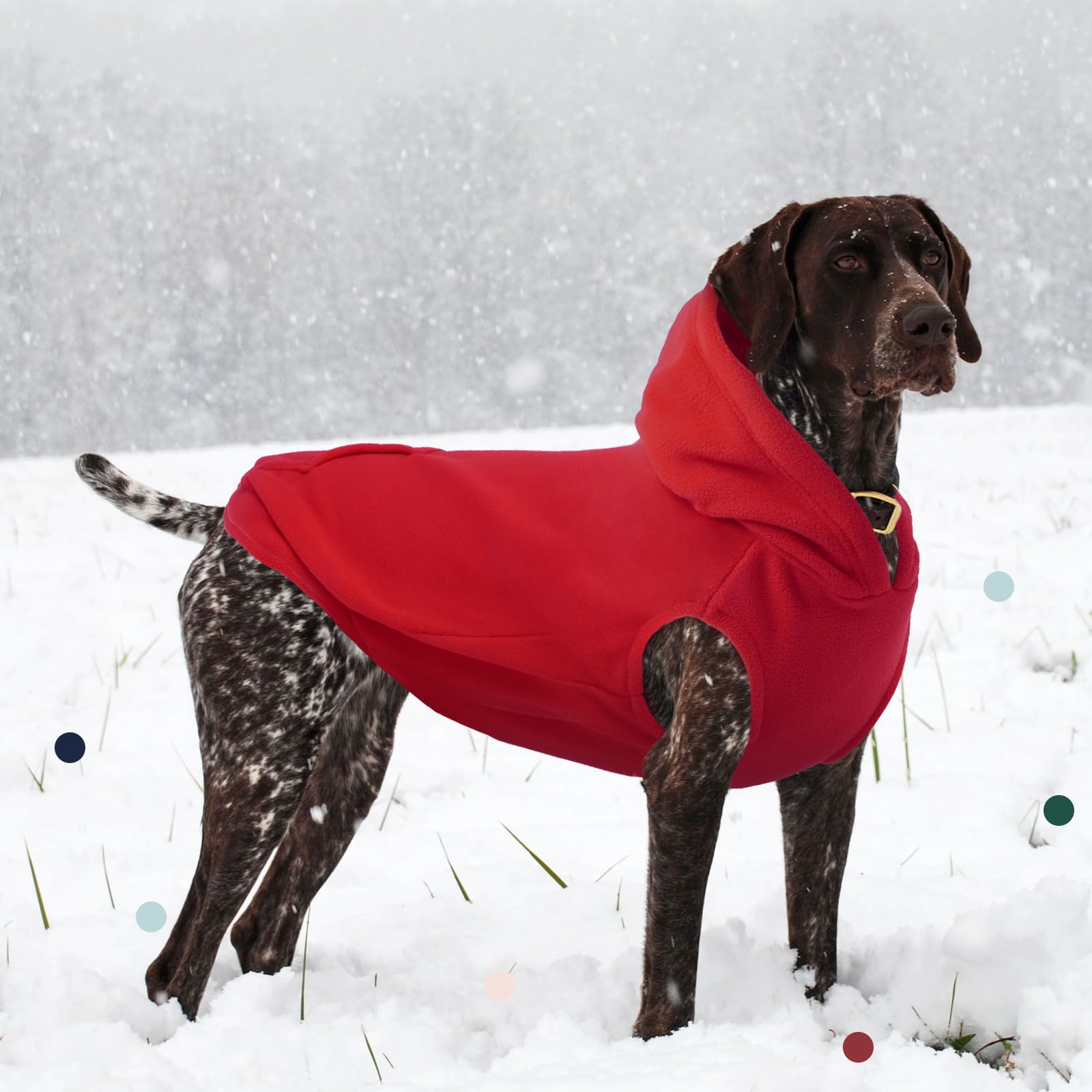 Iecoii Warm Dog Hoodie For Large Dog,Dog Christmas Sweater Fleece Vest With Leash Hole,Cold Weather Hoodie For Dogs Girl Boy,Ext