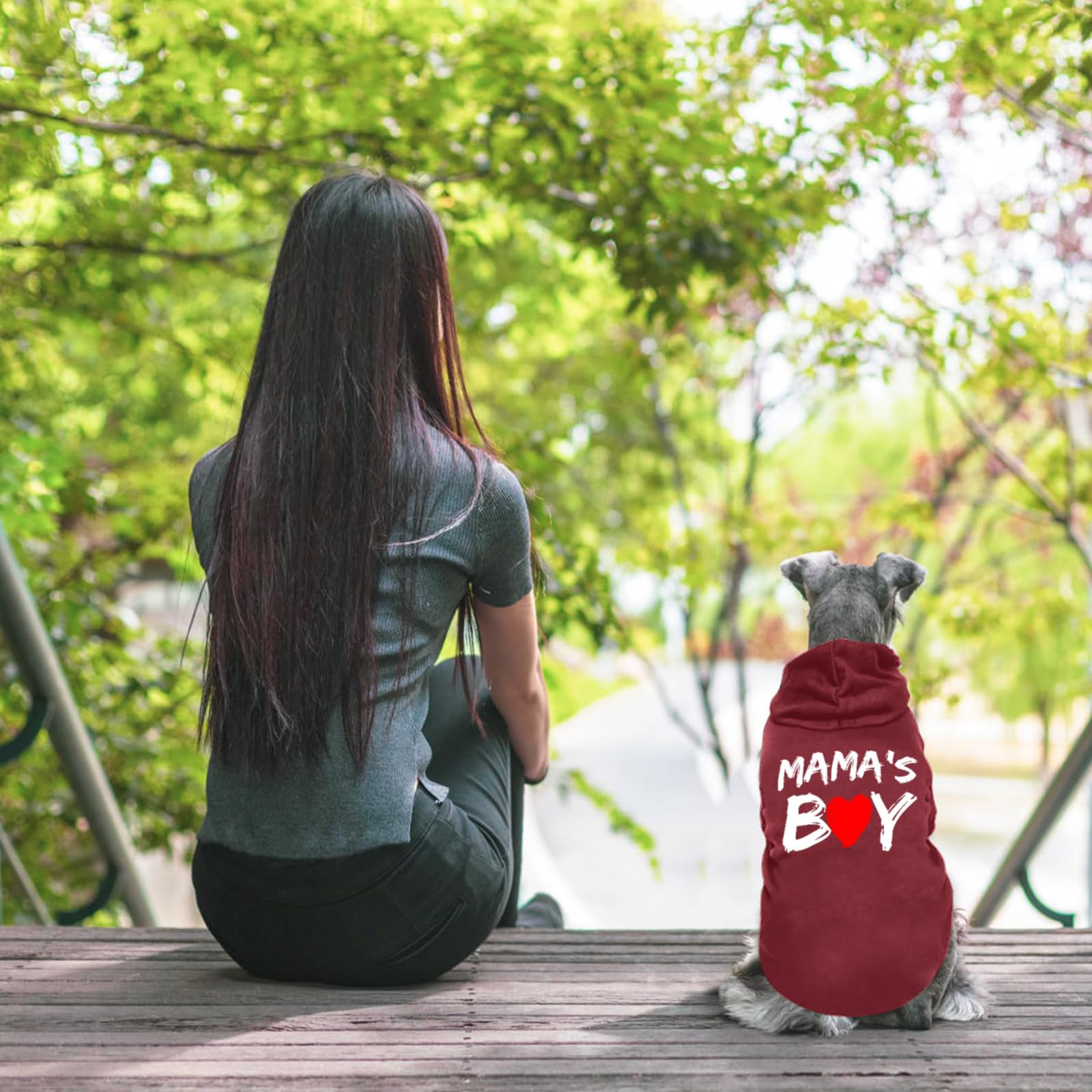 Cayxatiu Cat Hoodies For Cats Pet Puppy Clothes Dog Hoodie Mama'Boy Printed Hooded Sweatshirt For Small Medium Size Dogs(Wine Re