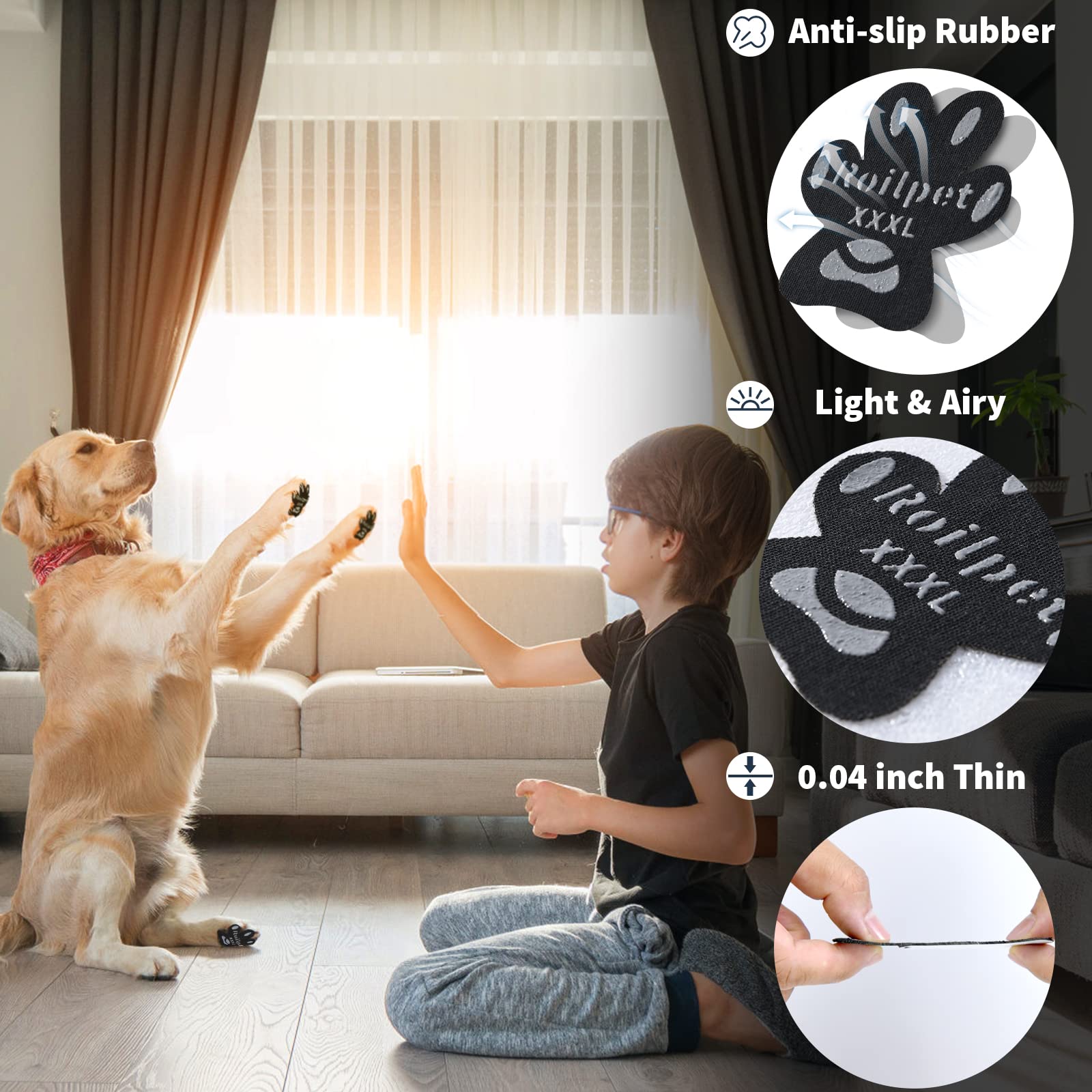 Anti-Slip Dog Toe Grips Pads, Paw Protectors Provide Foot Traction For Senior Dogs On Slippy Floors, Ideal For Hot Pavement Prot