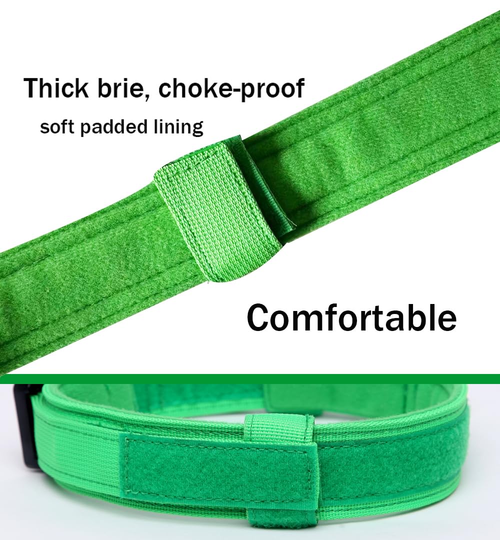 Xqpetlihai Tactical Dog Collar Military Dog Collar Adjustable Nylon Dog Collar Heavy Duty Metal Buckle With Handle For Dog Training (Bright Green,Xxl)