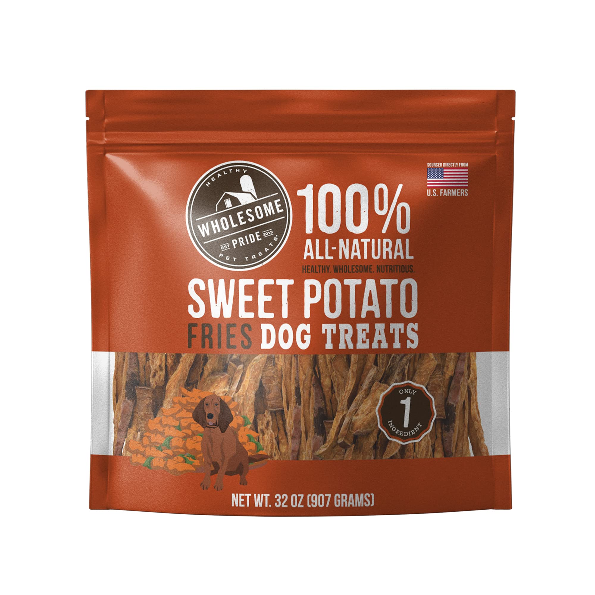 Wholesome Pride Sweet Potato Fries All-Natural Single Ingredient Dog Treats, 32 Oz