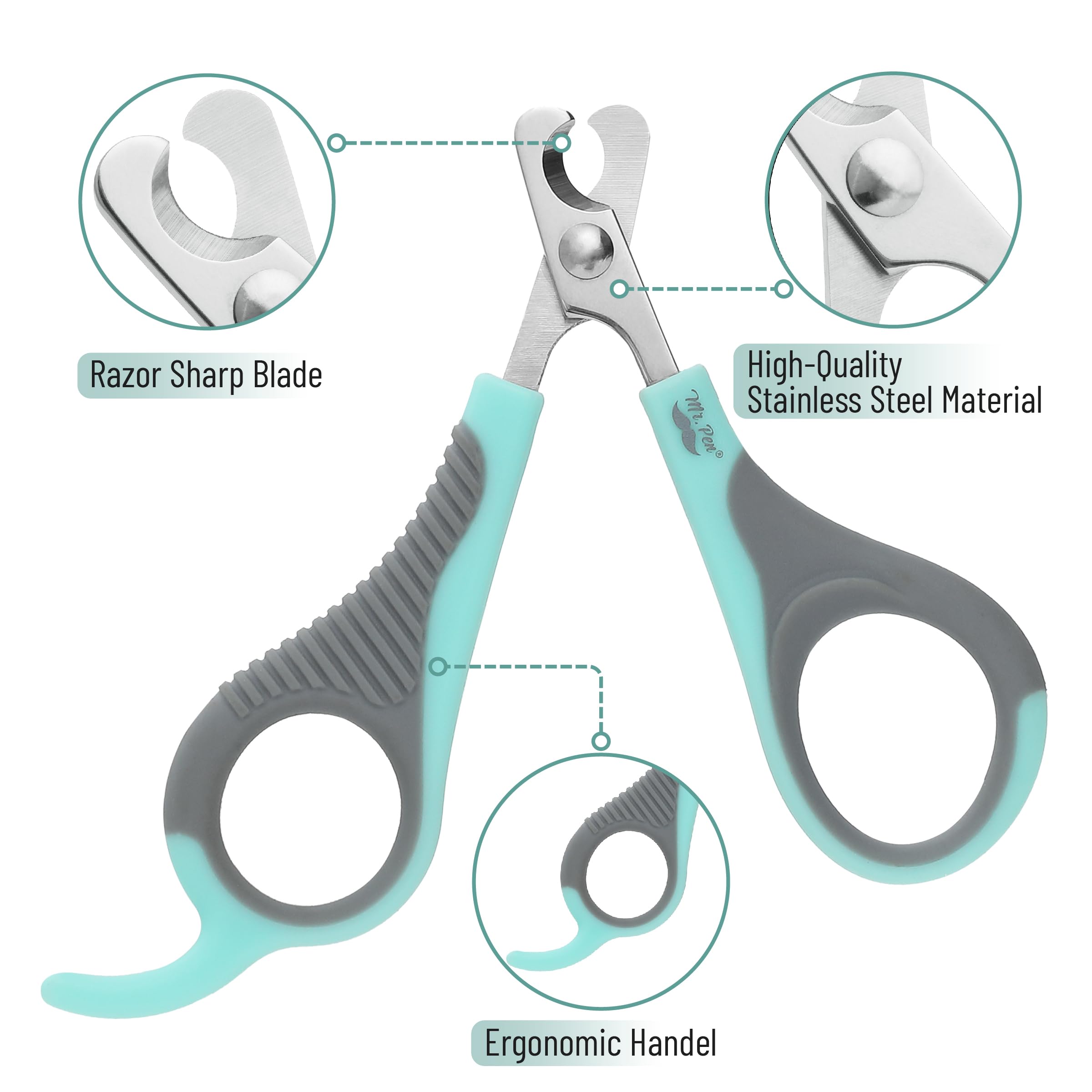 Mr. Pen- Cat Nail Clipper, Blue & Gray Cat Nail Trimmer, Cat Nail Clippers, Cat Claw Clippers, Cat Clippers For Nails, Pet Nail Clippers, Kitten Nail Clipper, Small Dog Nail Clipper Cat Claw Trimmer
