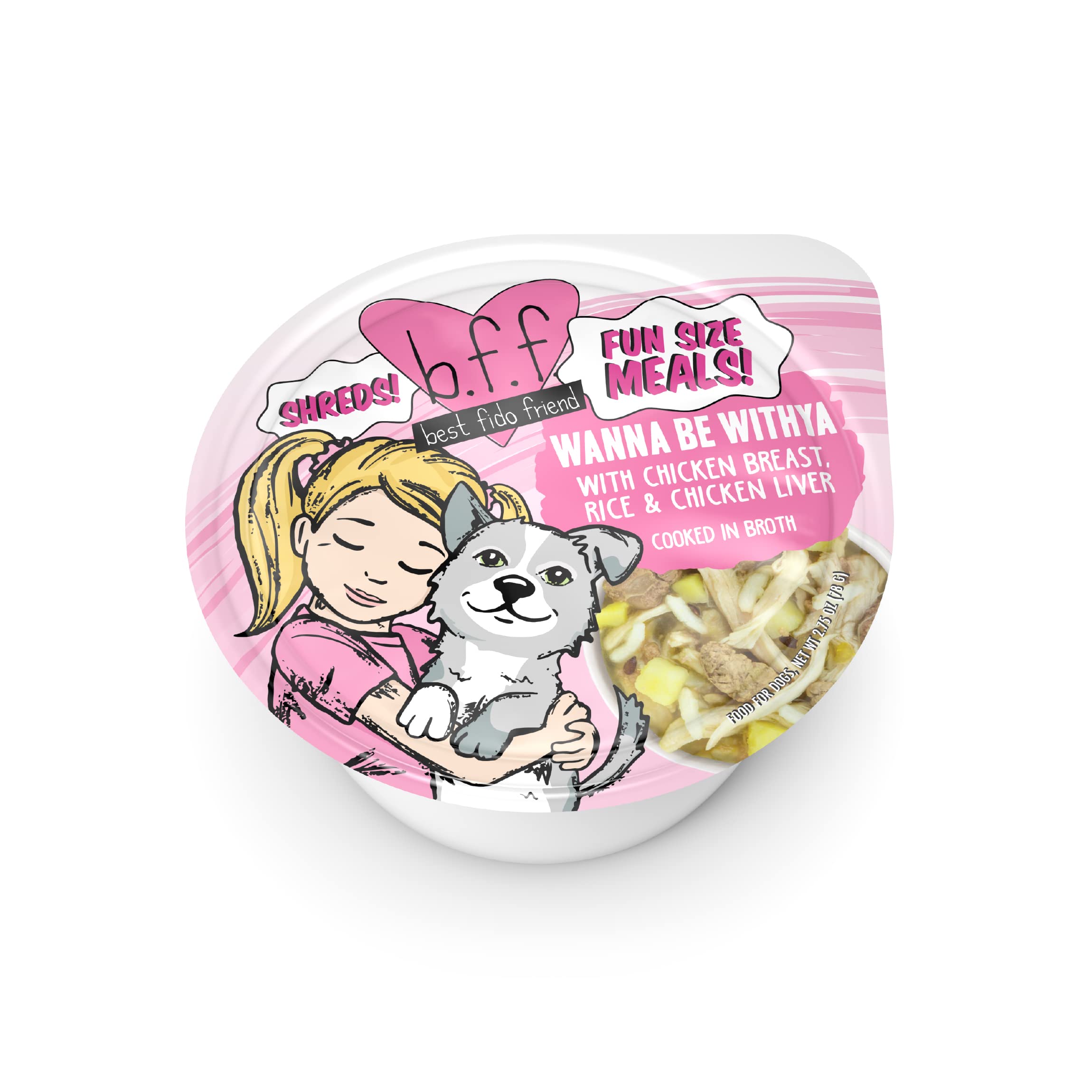 Weruva Best Fido Friend Fun Size Meals for Dogs, Wanna Be Withya, 2.75oz Cup, Pack of 12