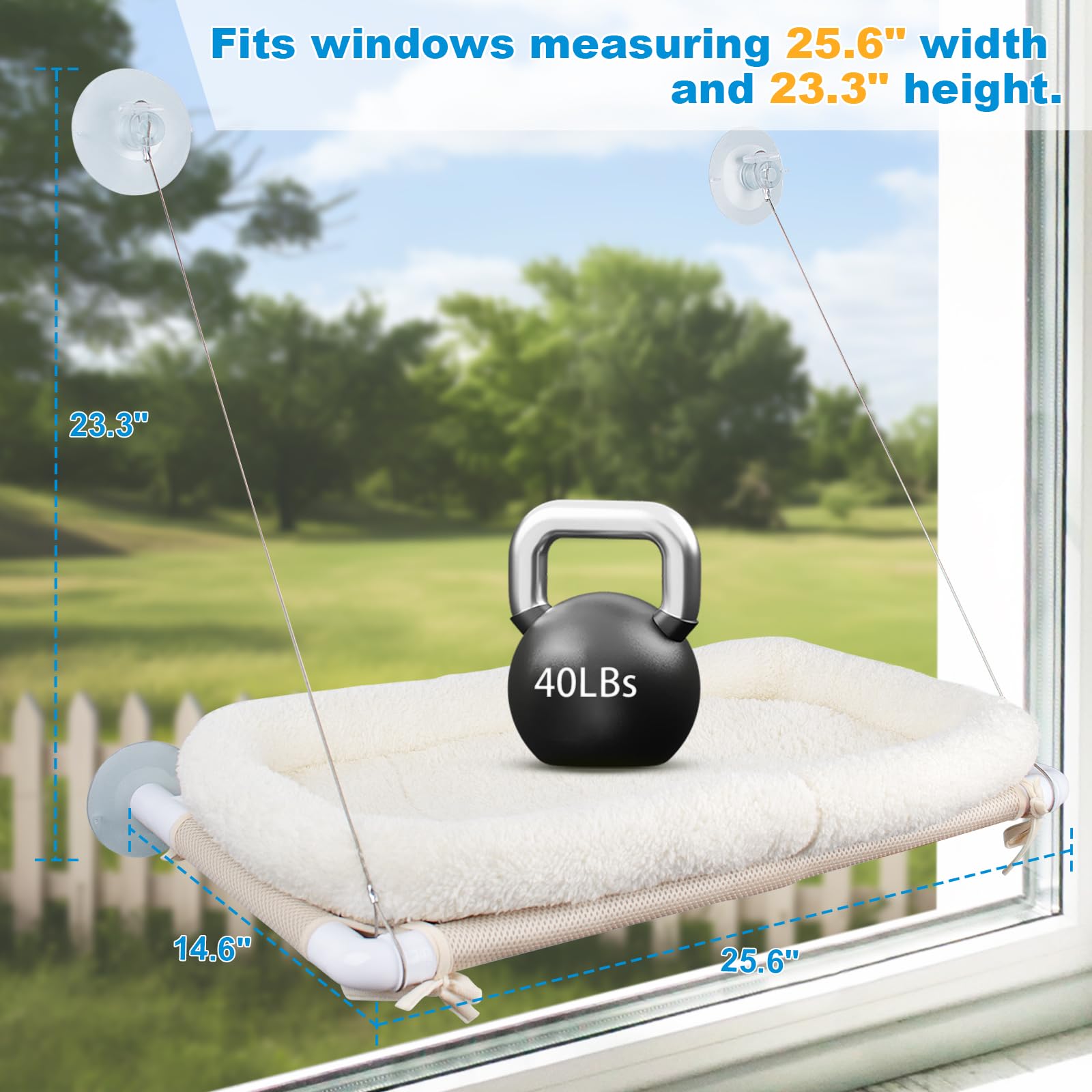 Safety Cat Shelves Space Saving Window Mounted Cat Seat For Large Cats - Cushion Bed Set