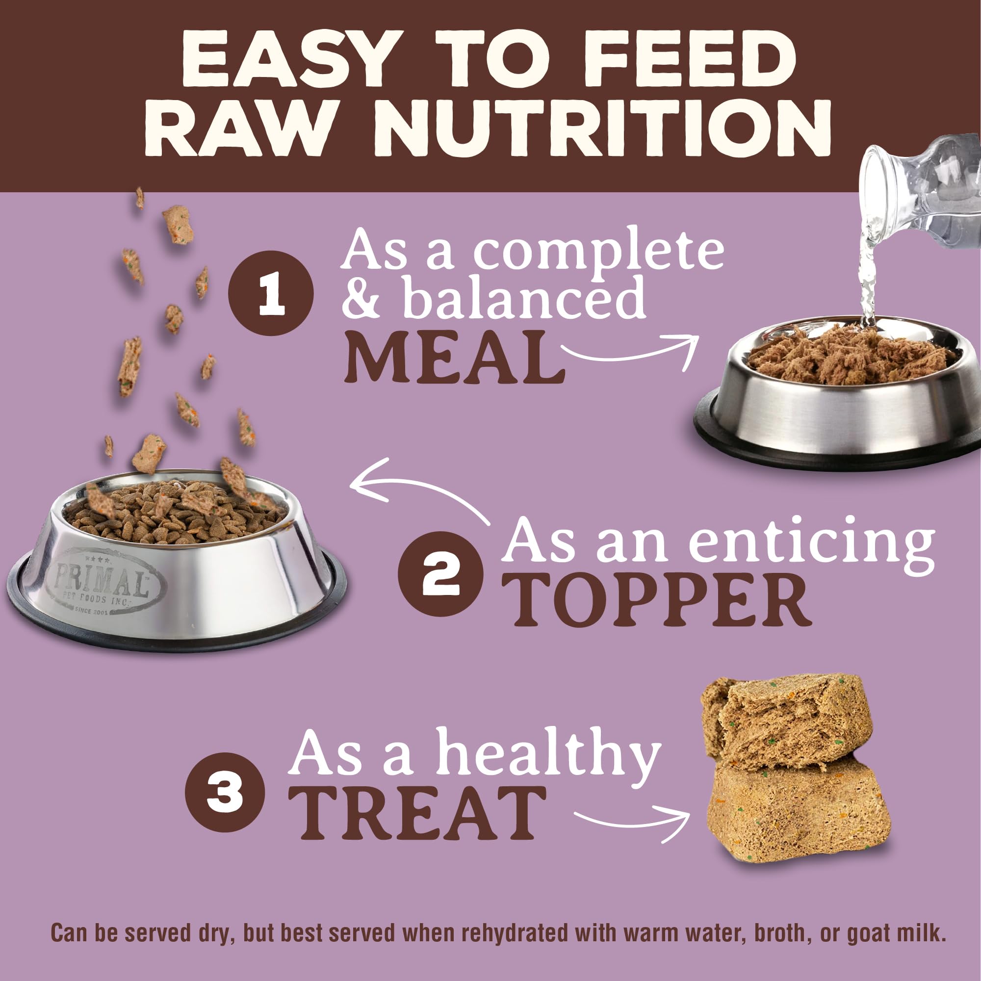 Primal Freeze Dried Raw Cat Food Nuggets Turkey, Complete & Balanced Meal or Topper, Premium, Healthy, Grain Free, High Protein