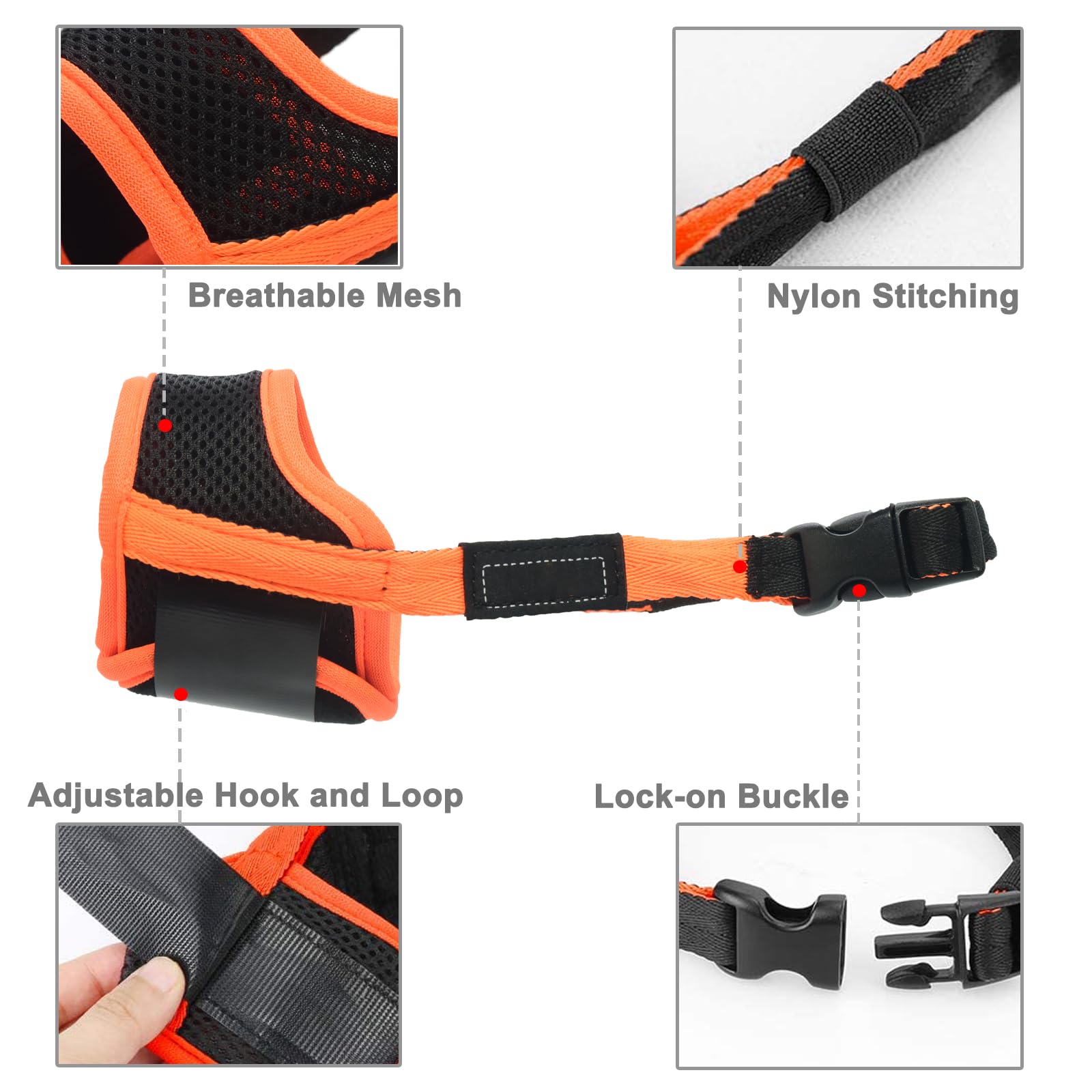 Dog Muzzle Anti Biting Barking and Chewing with Comfortable Mesh Soft Fabric and Adjustable Strap, Suitable for Small, Medium an