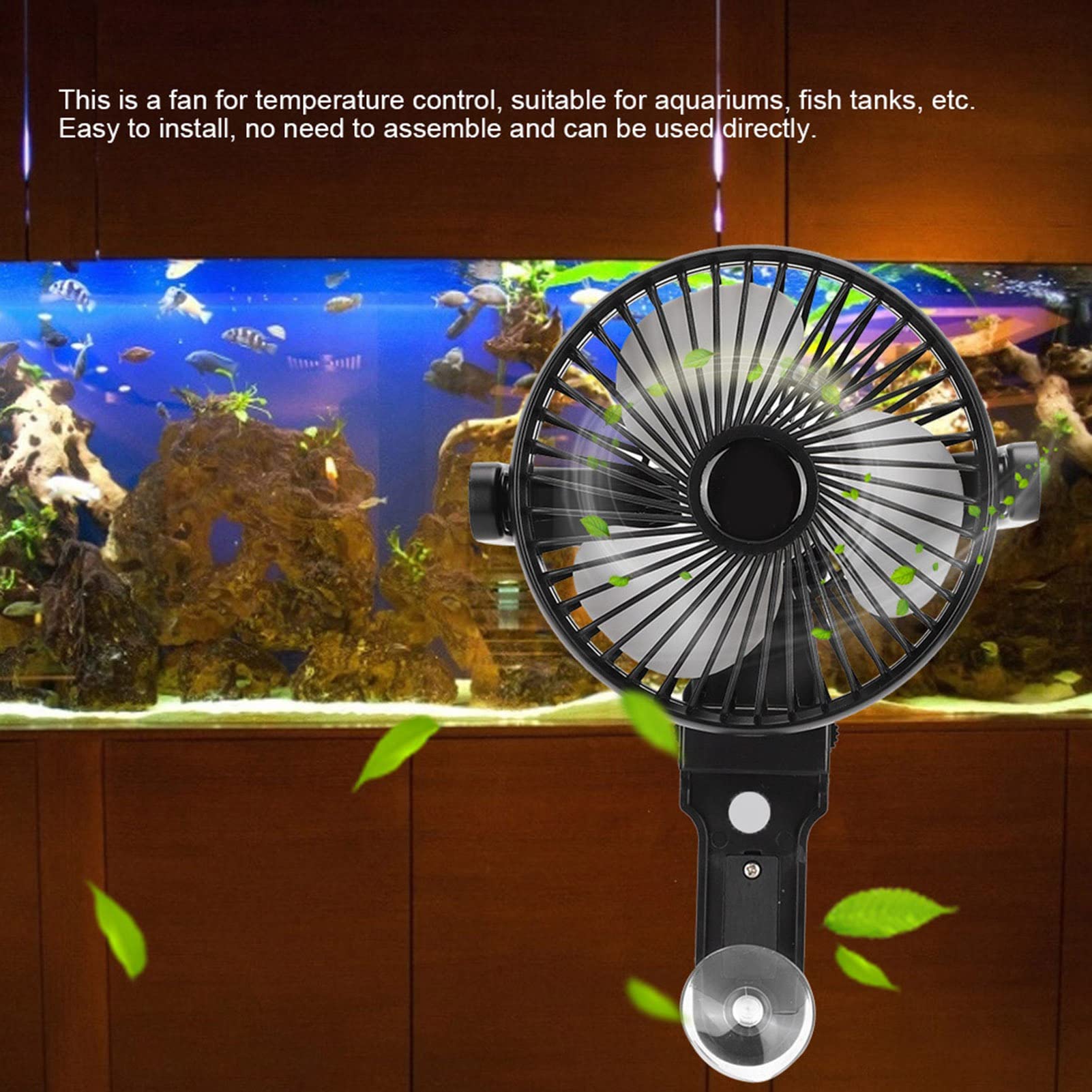 Fish Cooling Fans, Fish Temperature Control Fan, Aquarium Cooling Fan, Aquarium Fan Cooling, 110‑240 Aquarium Temperature Control Fan Aquarium Cooling Fans For Aquarium(Black)
