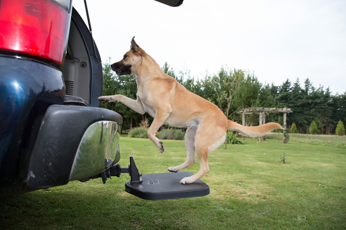 Heininger PortablePET Twistep Dog Hitch Step, Alloy Steel, SUV Size, Black, Model 3052
