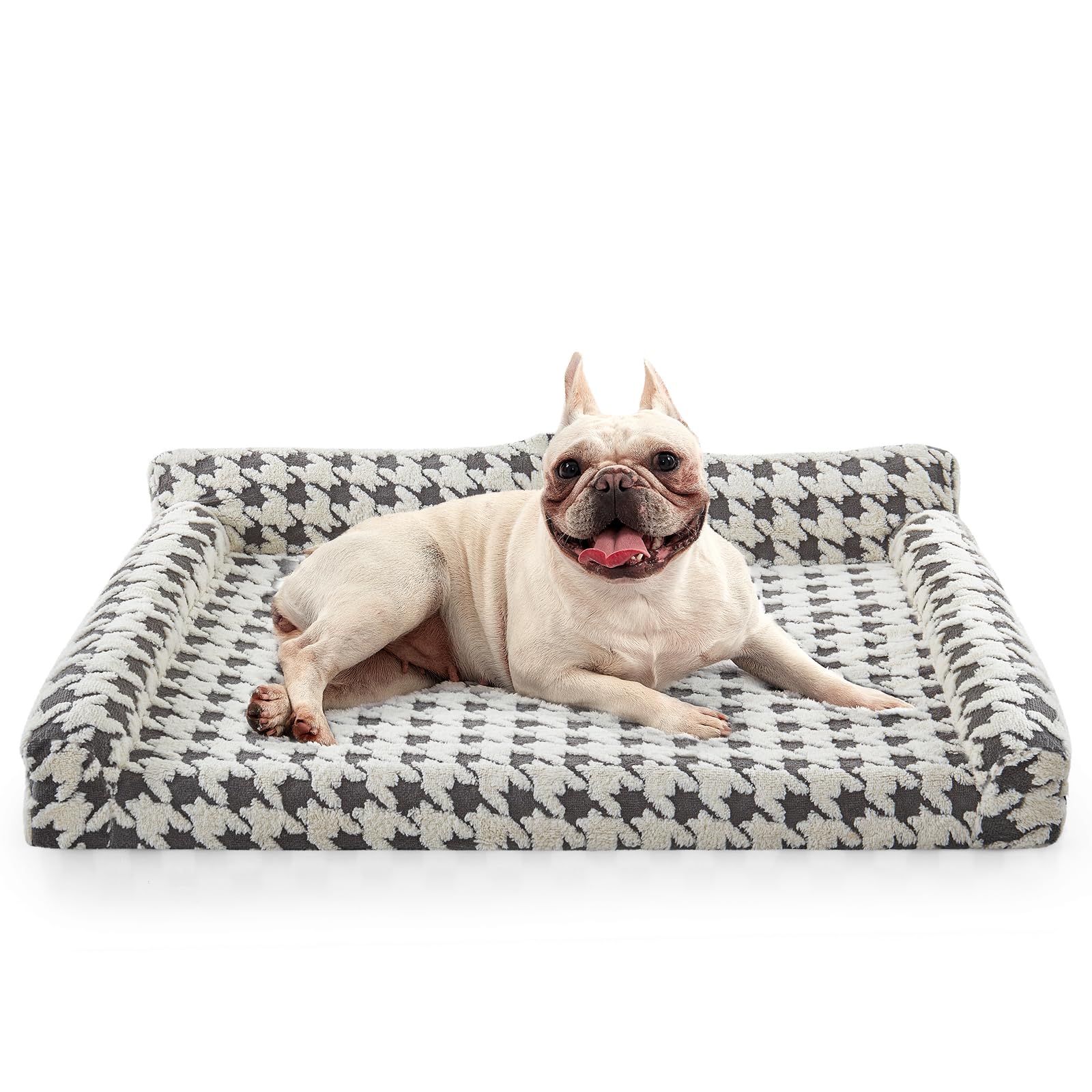 Orthopedic Dog Beds for Medium Dogs Washable, Detachable Side Bolster and Pillow, Medium Dog Sofa with Memory Foam, with Removab