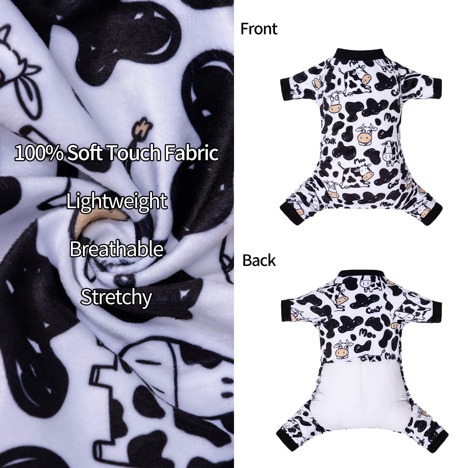 Cutebone Dog Halloween Pajamas Puppy Onesies Christmas Small Dogs Soft Pjs Coat Cat Apparel Comfy Pet Clothes Outfit Doggie Bodysuit P281L