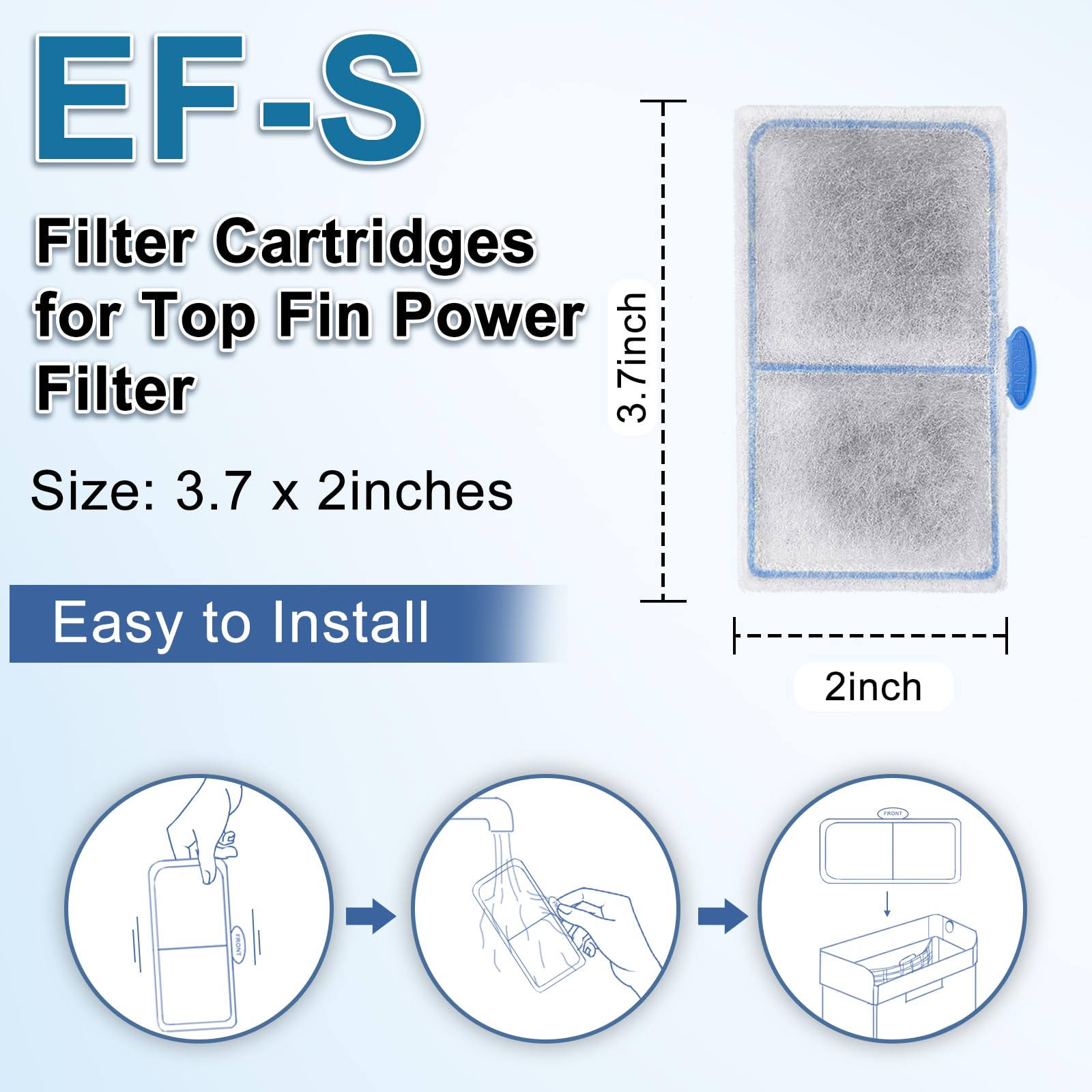 Driamor 6 Pack Filter Cartridges For Top Fin Ef-S Element And Bf5 Bettaflo Filter, Thickened Fish Tank Replacement Filters Cartr