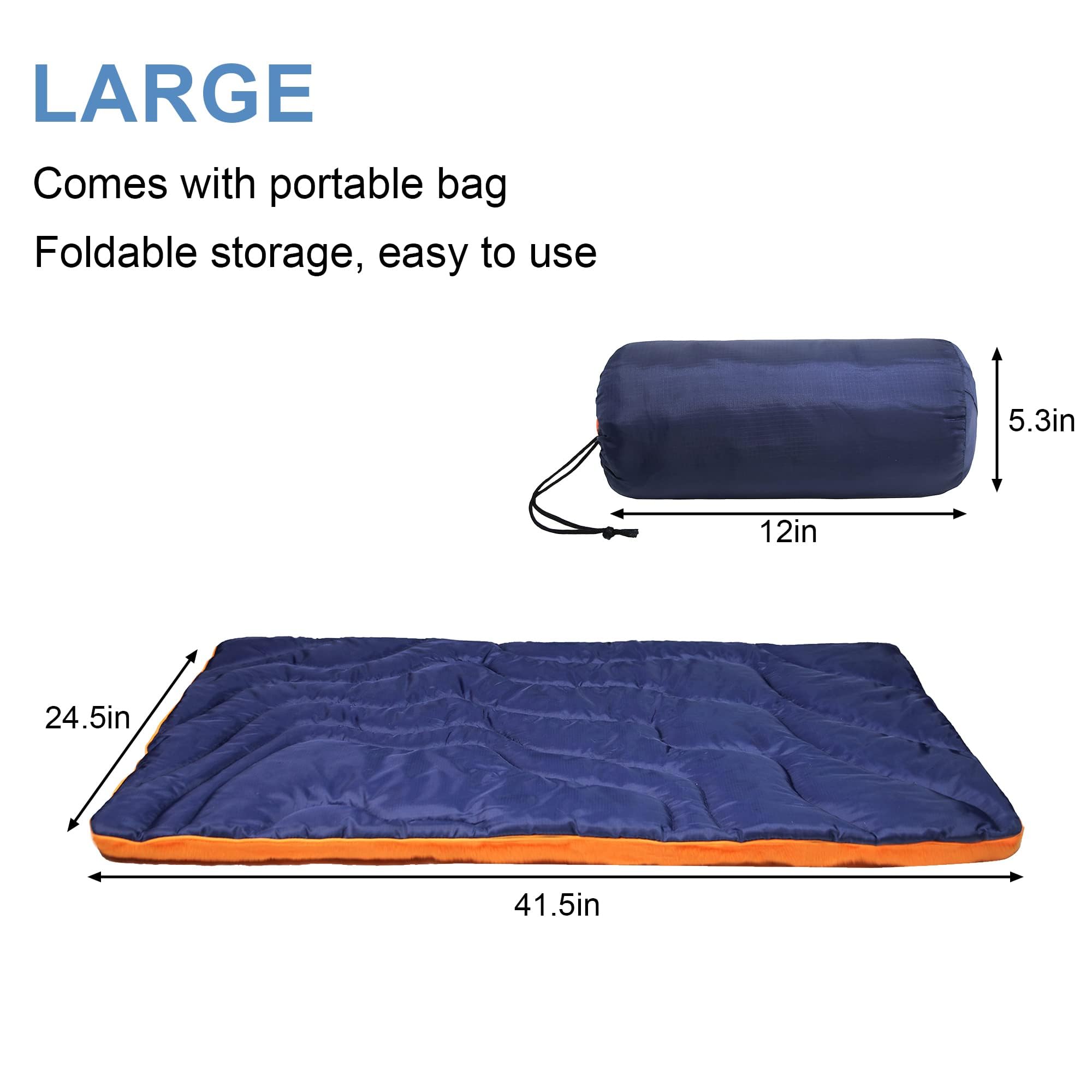 Geerduo Outdoor Dog Mat, Portable, Waterproof, Washable, Large Size Roll Up Travel Camping Pet Bed (Large)