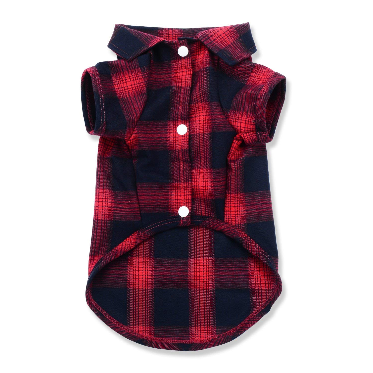Koneseve Dog Shirt, Pet Plaid Clothes Shirt T-Shirt, Sweater Bottoming Shirt For Small Dog Cat Puppy Grid Adorable Wearing Stylish Cozy Halloween,Christmas Costumes {Red;M/Medium}