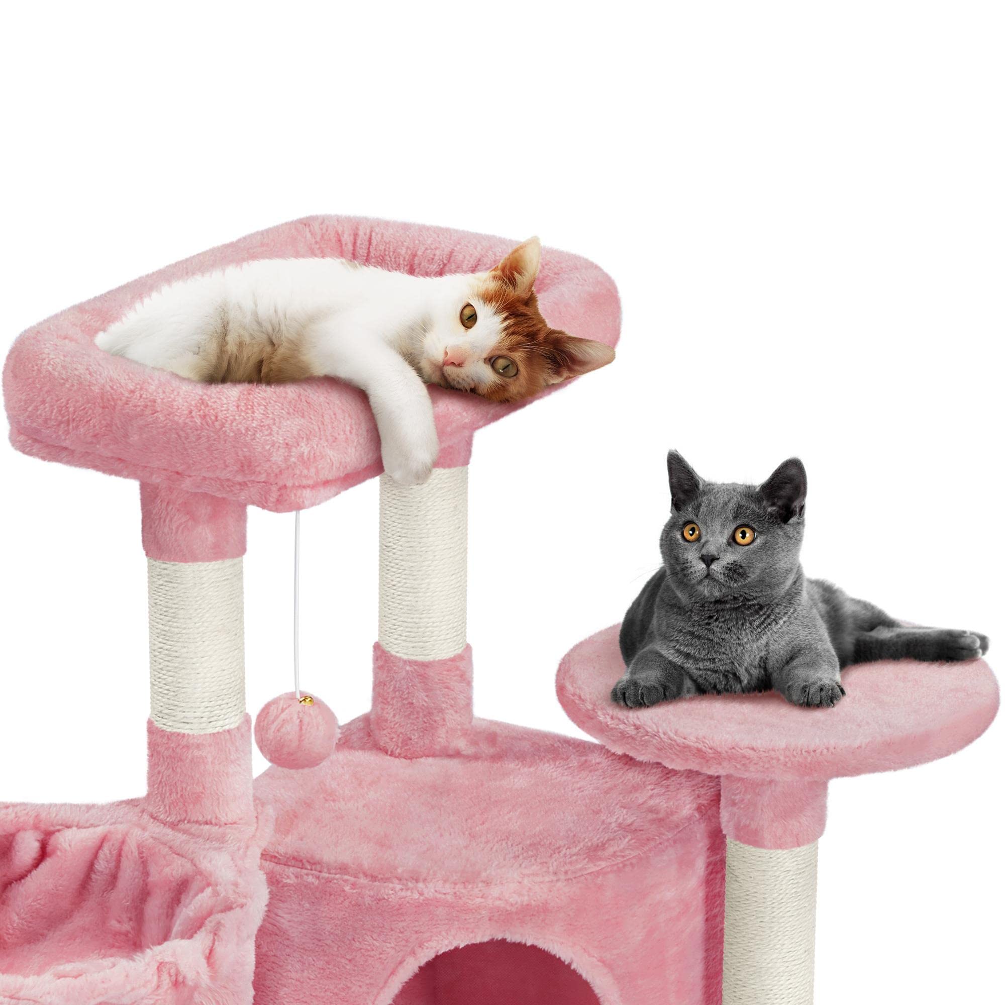 Yaheetech Cat Tree, 42In Play Tower For Indoor Cats, Kitten House With Large Perch & Scratching Posts & Cozy Condo & Scratching