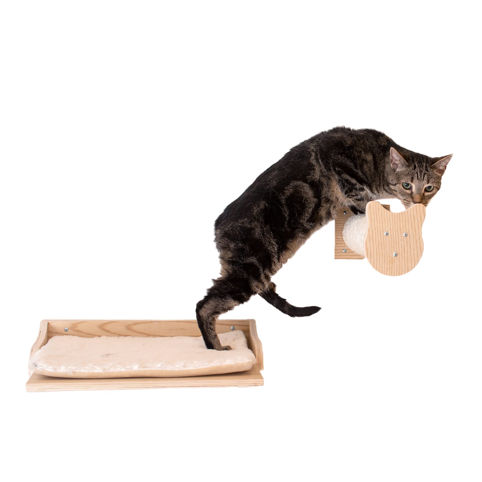 Armarkat Cat Wall Scratch Series: Tree W1907A With Condo, Perch, And Stepup, Natural Beige Medium