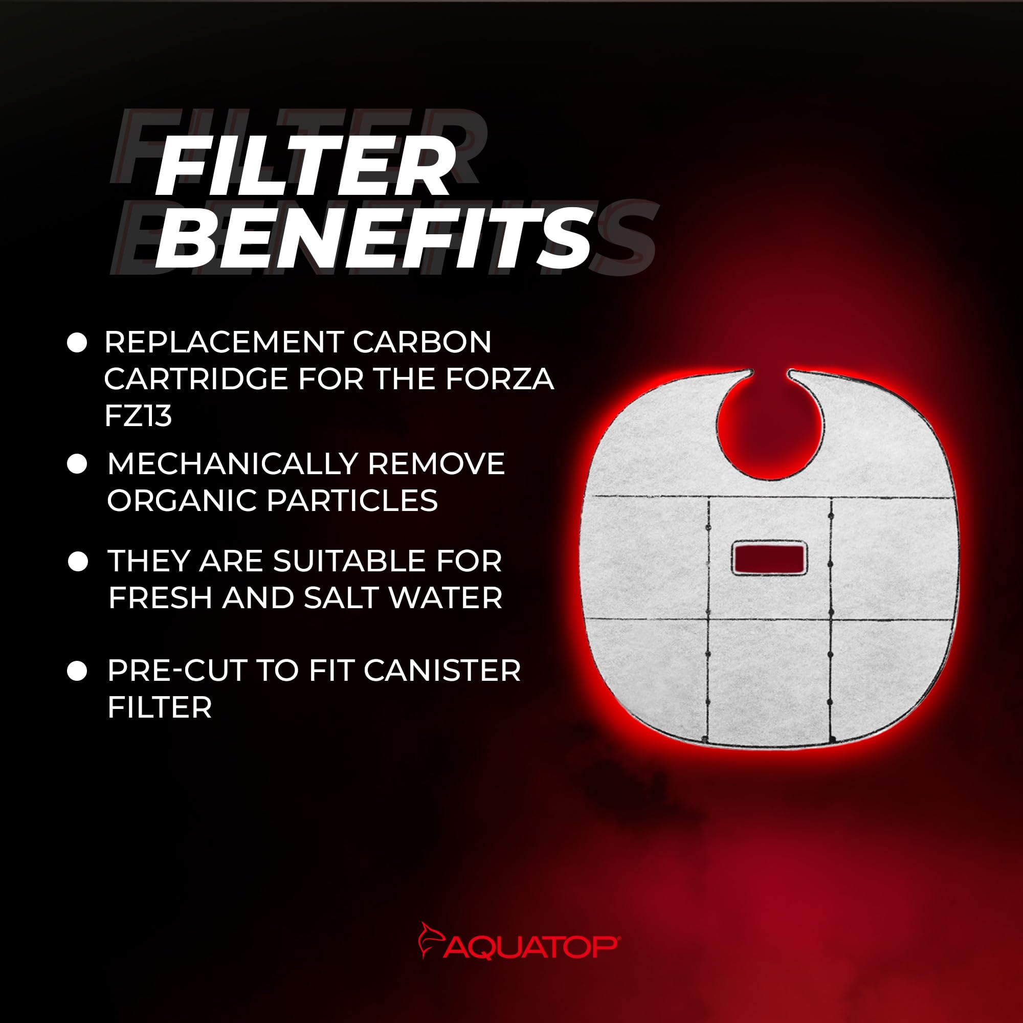 Aquatop Replacement Carbon Cartridges - Fits Forza Fz13 Canister Filters, Aquarium Filter Refills, Keeps Water Crystal Clear, Fi