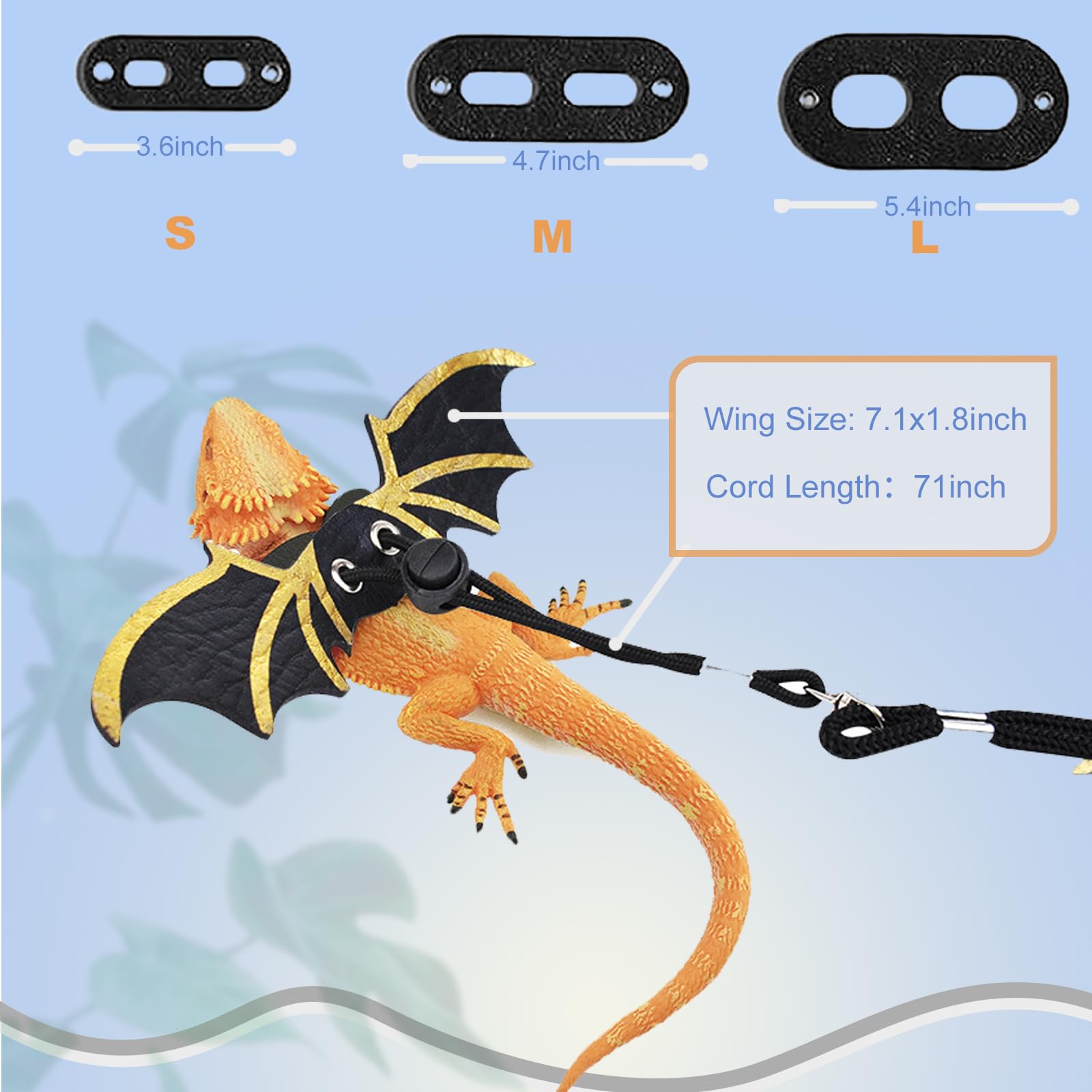 Bearded Dragon Carrier Set, Reptile Carrier Kit Includes Bearded Leash, Shark Costume, Bearded Dragon Harness Vest with Costume