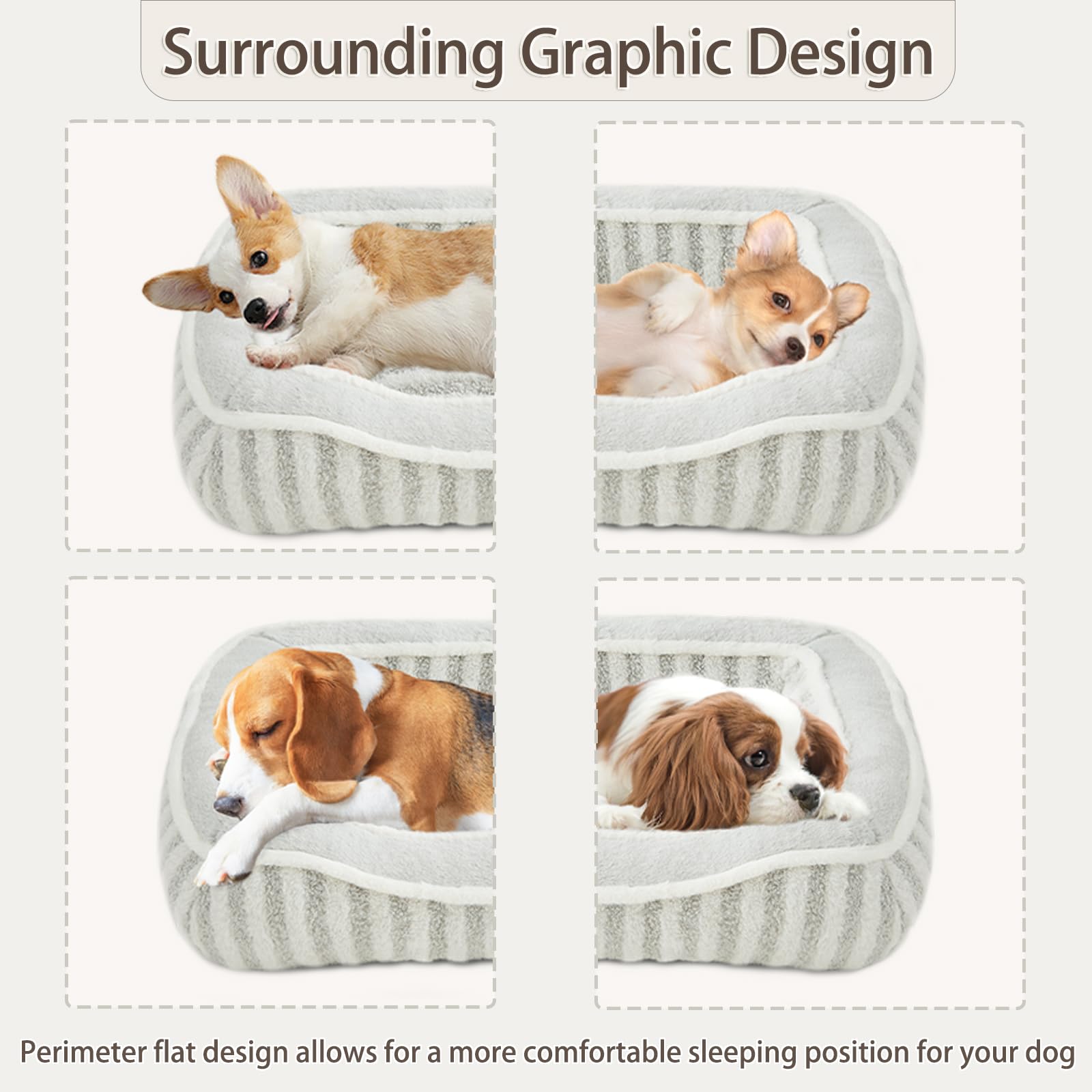 Debang Home Dog Bed For Extra Small Dogs Breeds,Cat Bed,Puppy Kennel Bed With Pillow,Washable Deluxe Plush Dog Crate Beds,Comfy