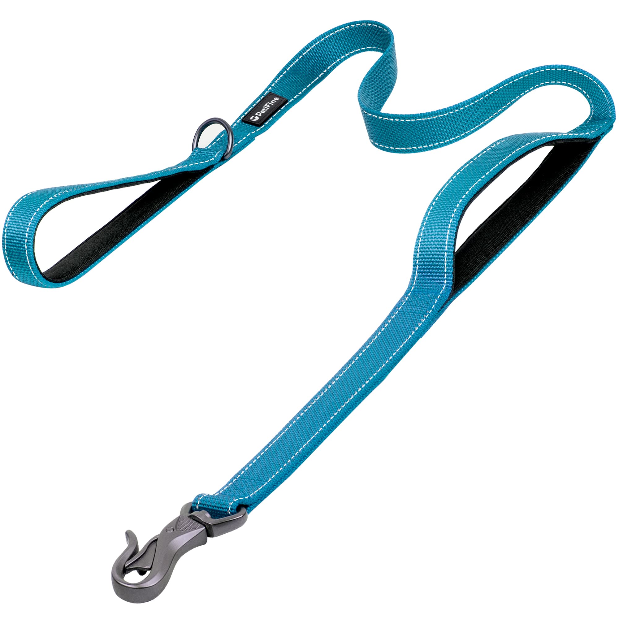 Petifine 6Ft Heavy Duty Dog Leash With Soft Padded Double Handle, Durable Strong Clasp Dog Leashes, Reflective Nylon Walking Lea